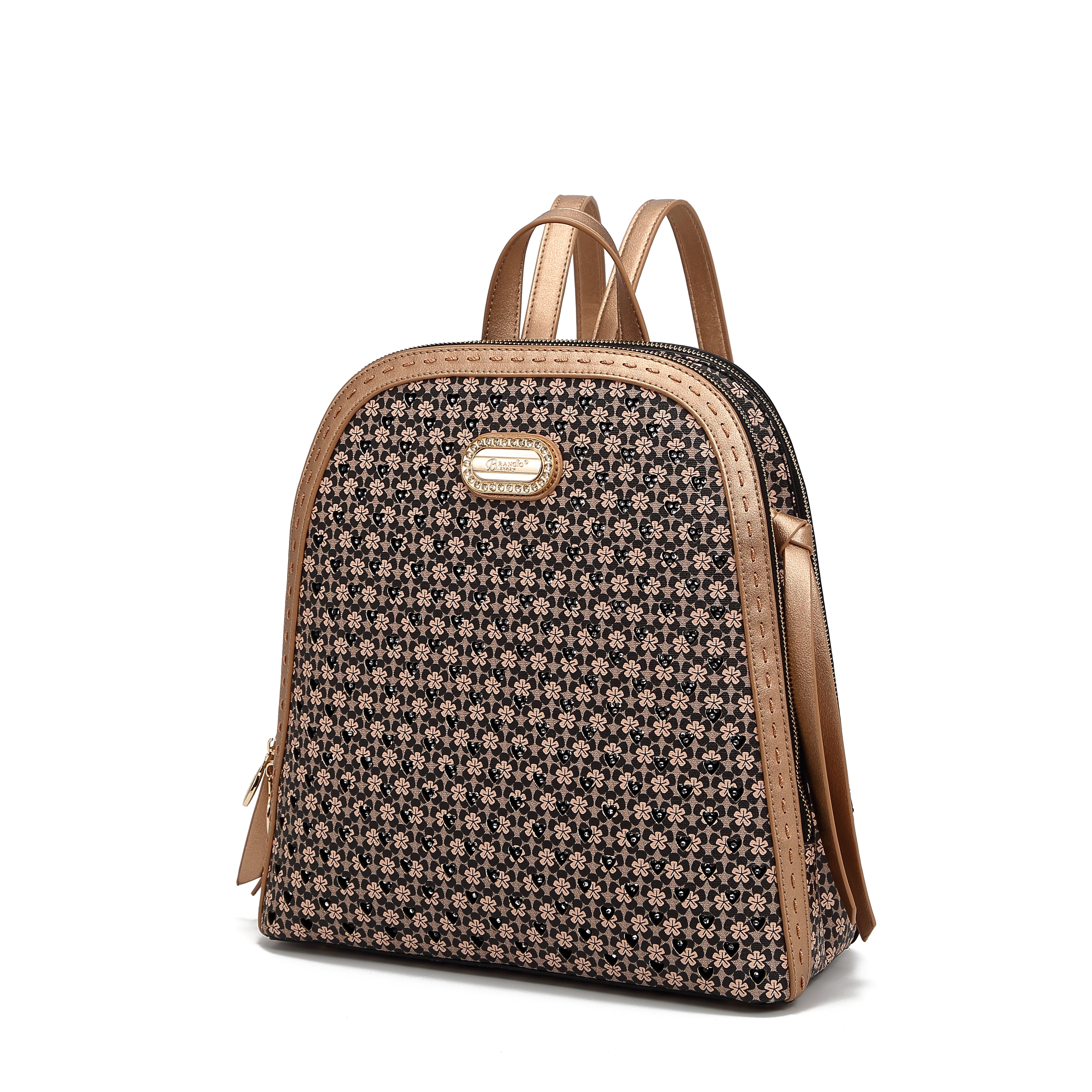 Brangio Luxury Floral-Print Backpack