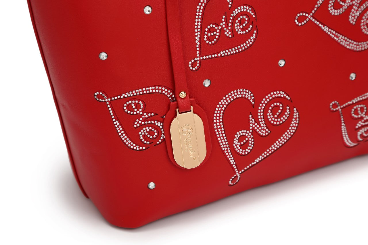 Brangio Elegant Love-Embellished Tote Bag