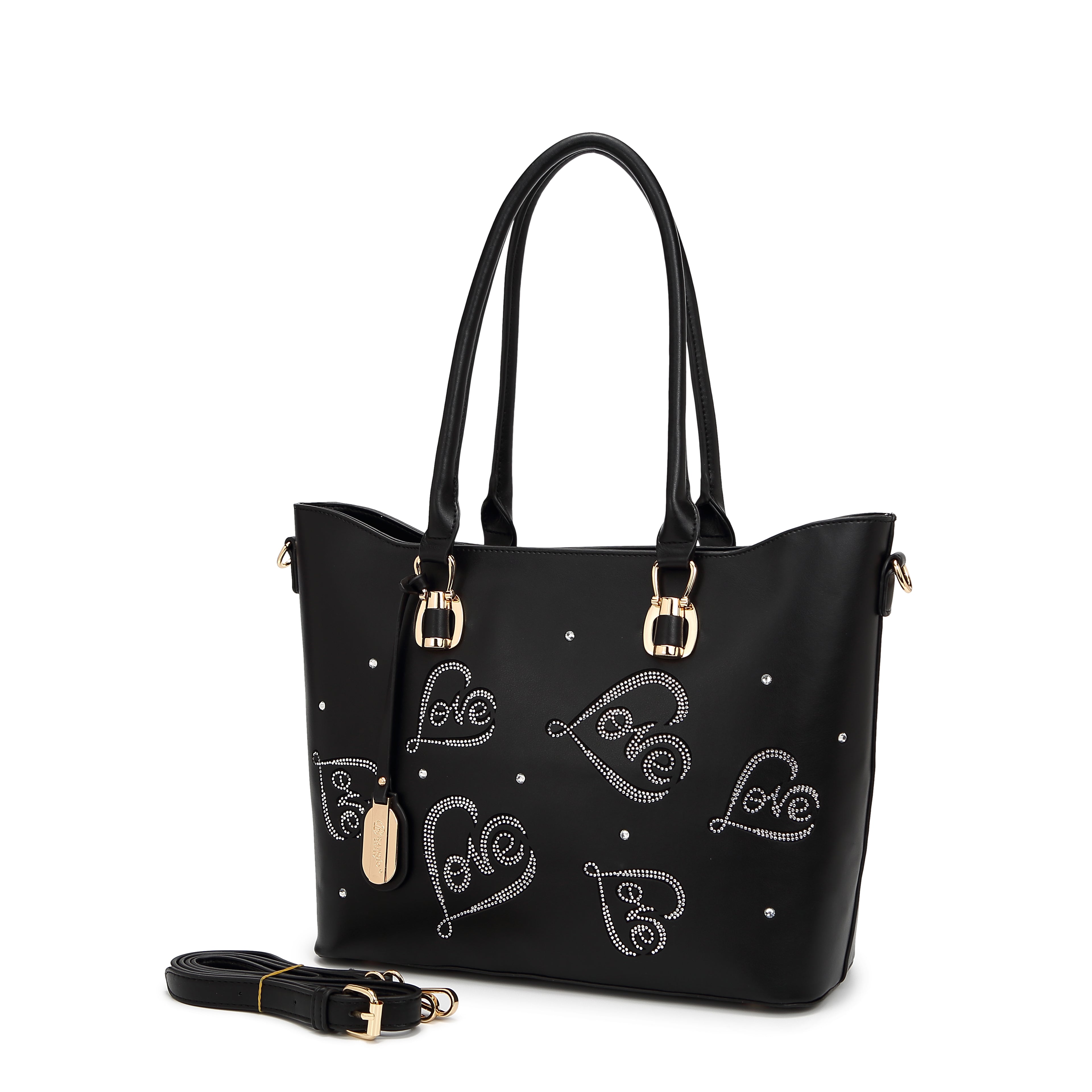 Brangio Elegant Love-Embellished Tote Bag