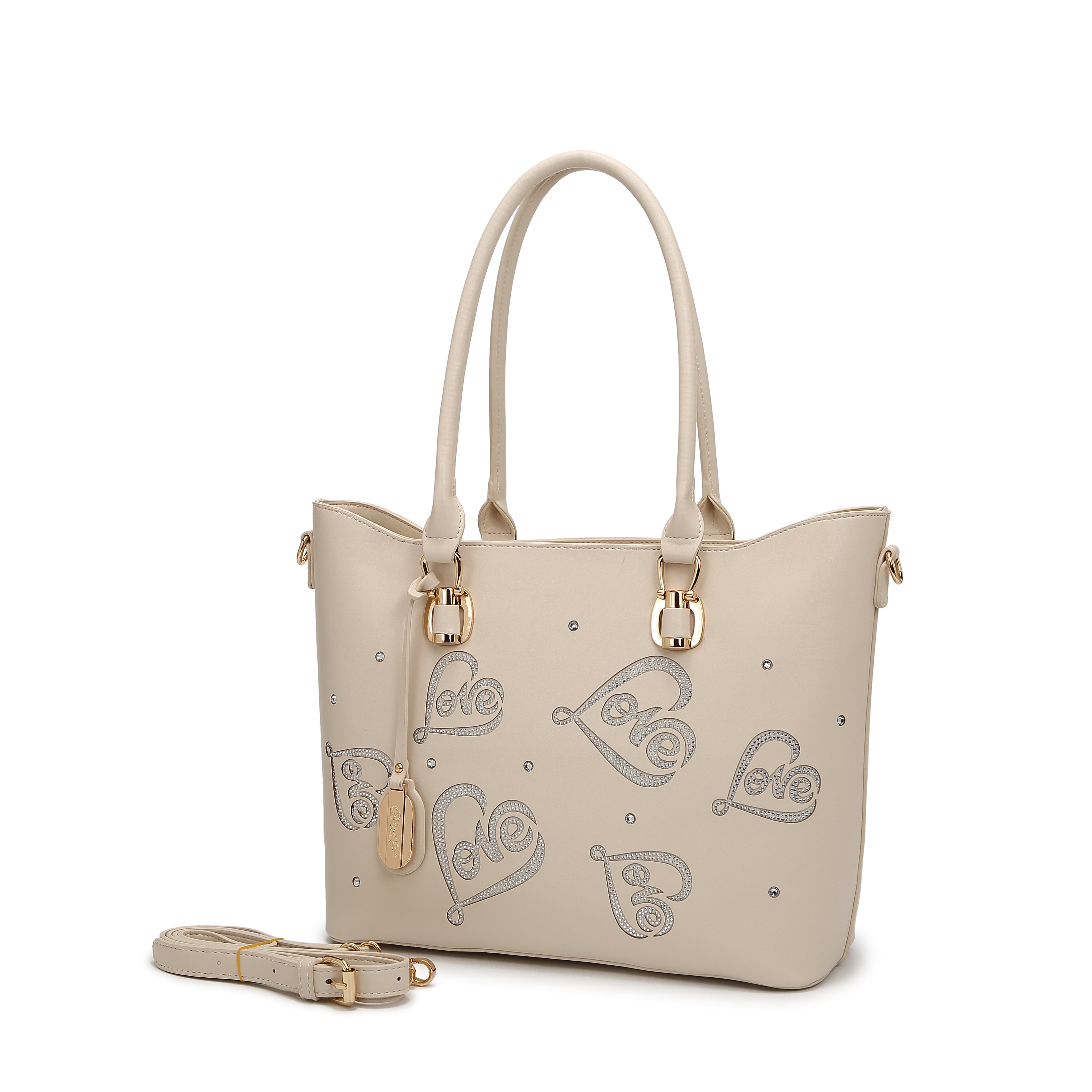 Brangio Elegant Love-Embellished Tote Bag
