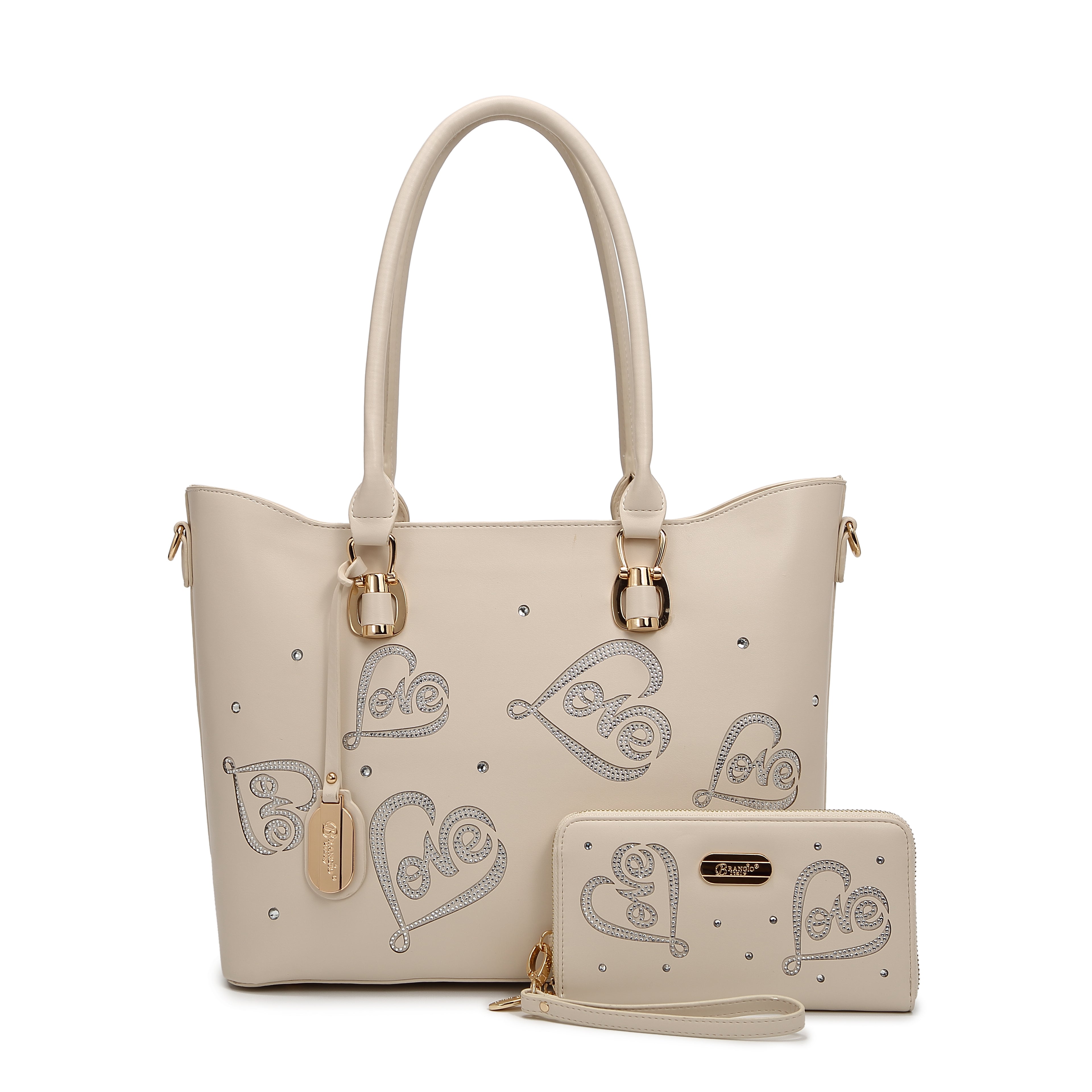 Brangio Elegant Love-Embellished Tote Bag