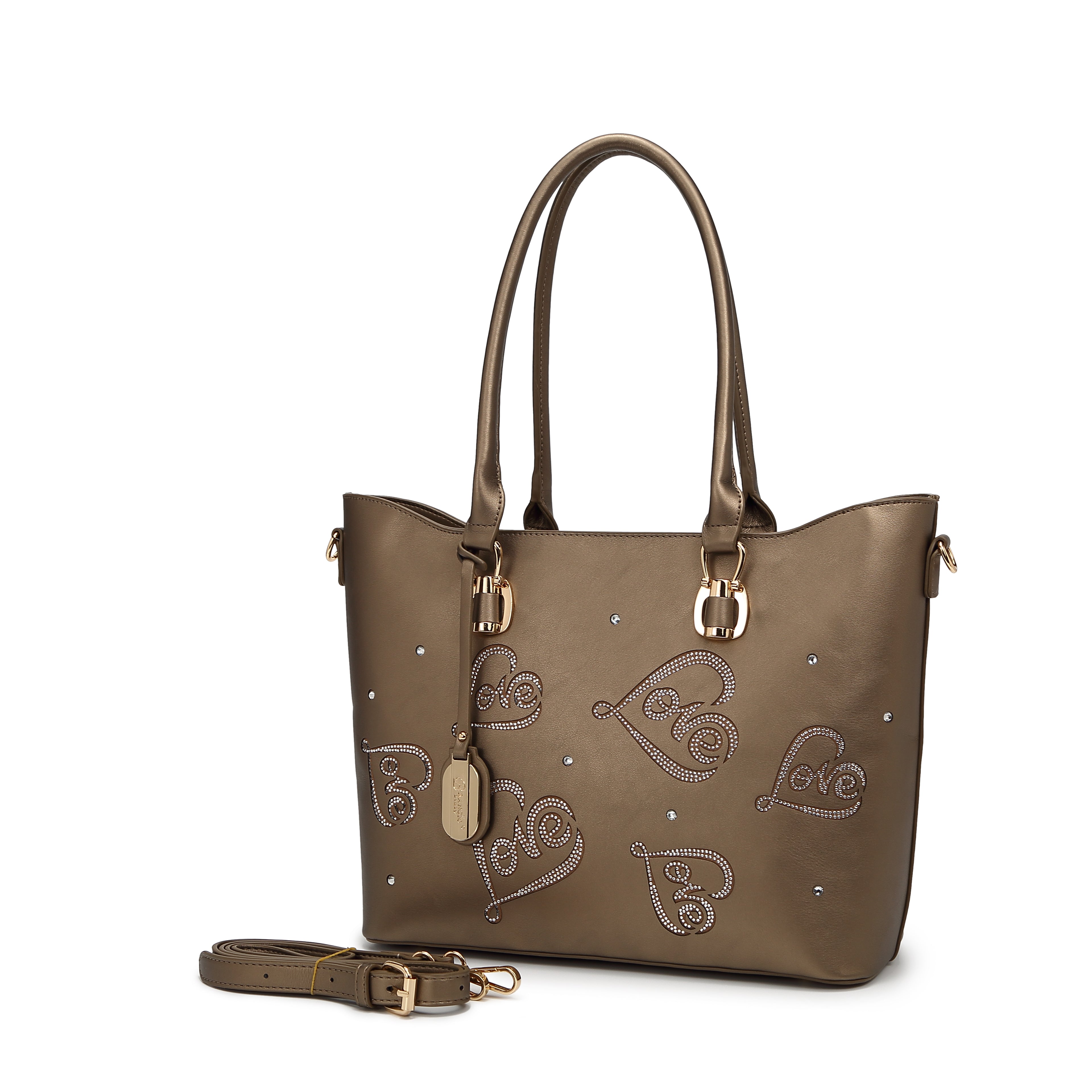 Brangio Elegant Love-Embellished Tote Bag