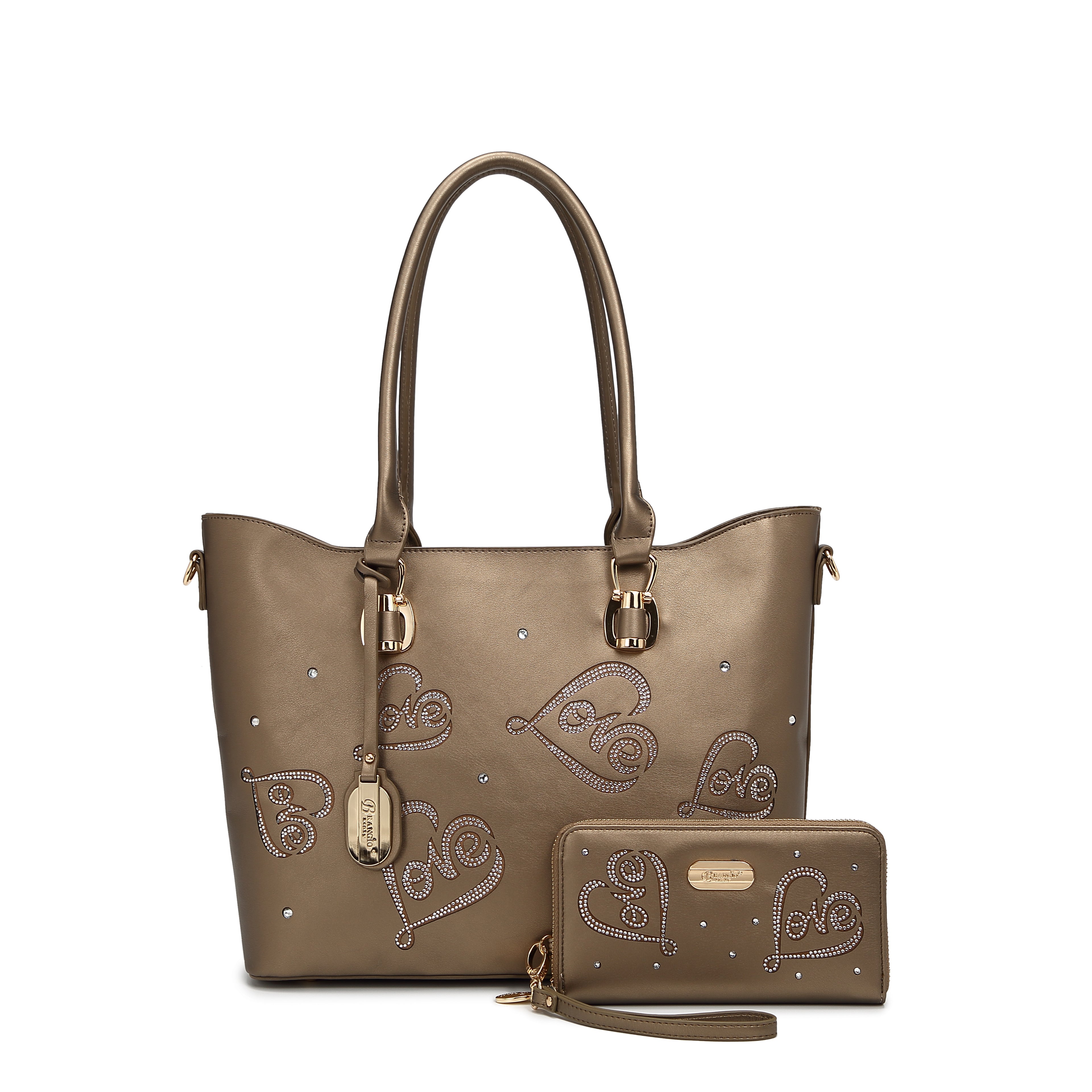 Brangio Elegant Love-Embellished Tote Bag