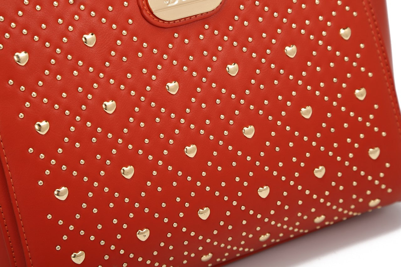 Brangio Studded Elegance Luxe Heart Handbag