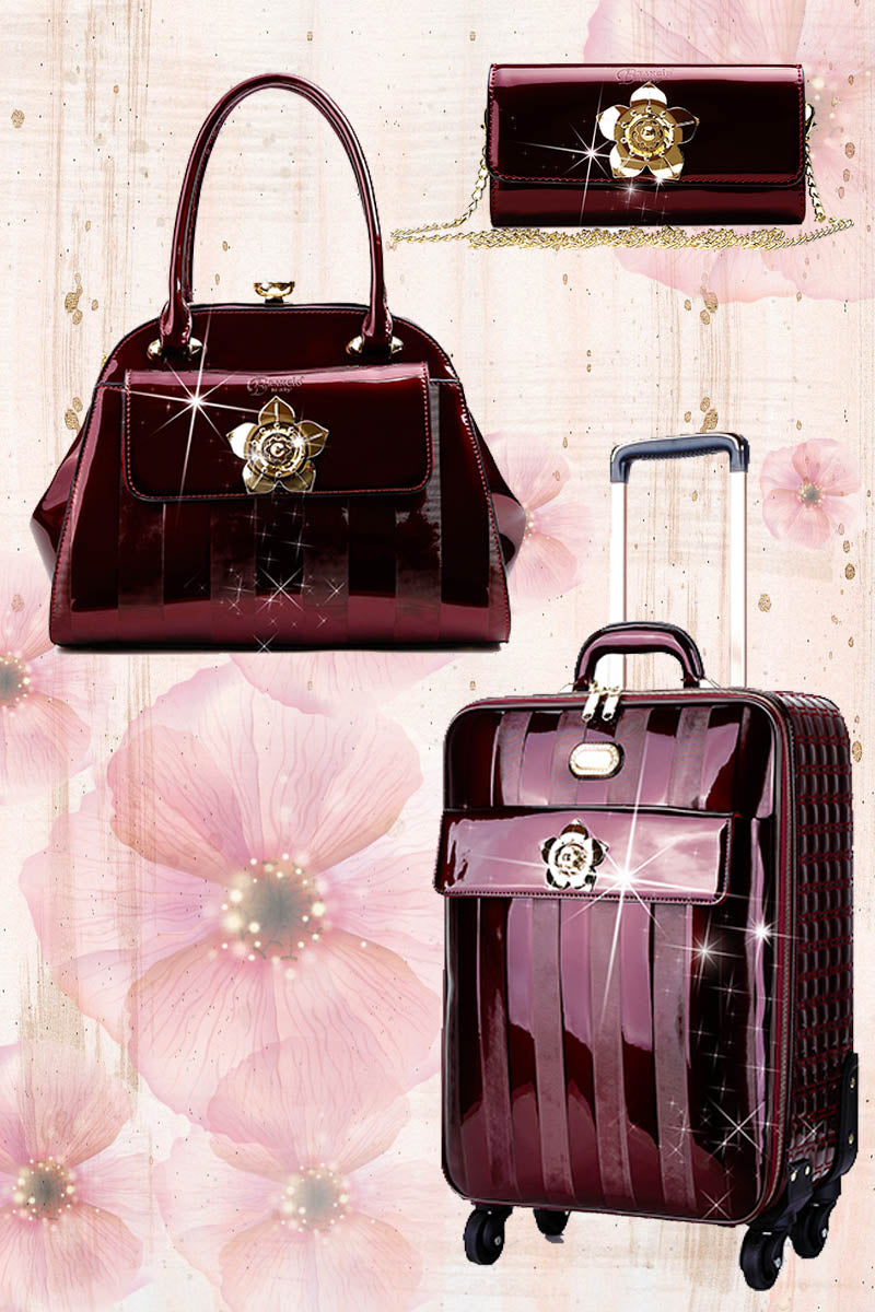 Floral Accent 3PC Set | Travel Bag Deal for Women Signature Set - Brangio Italy Co.
