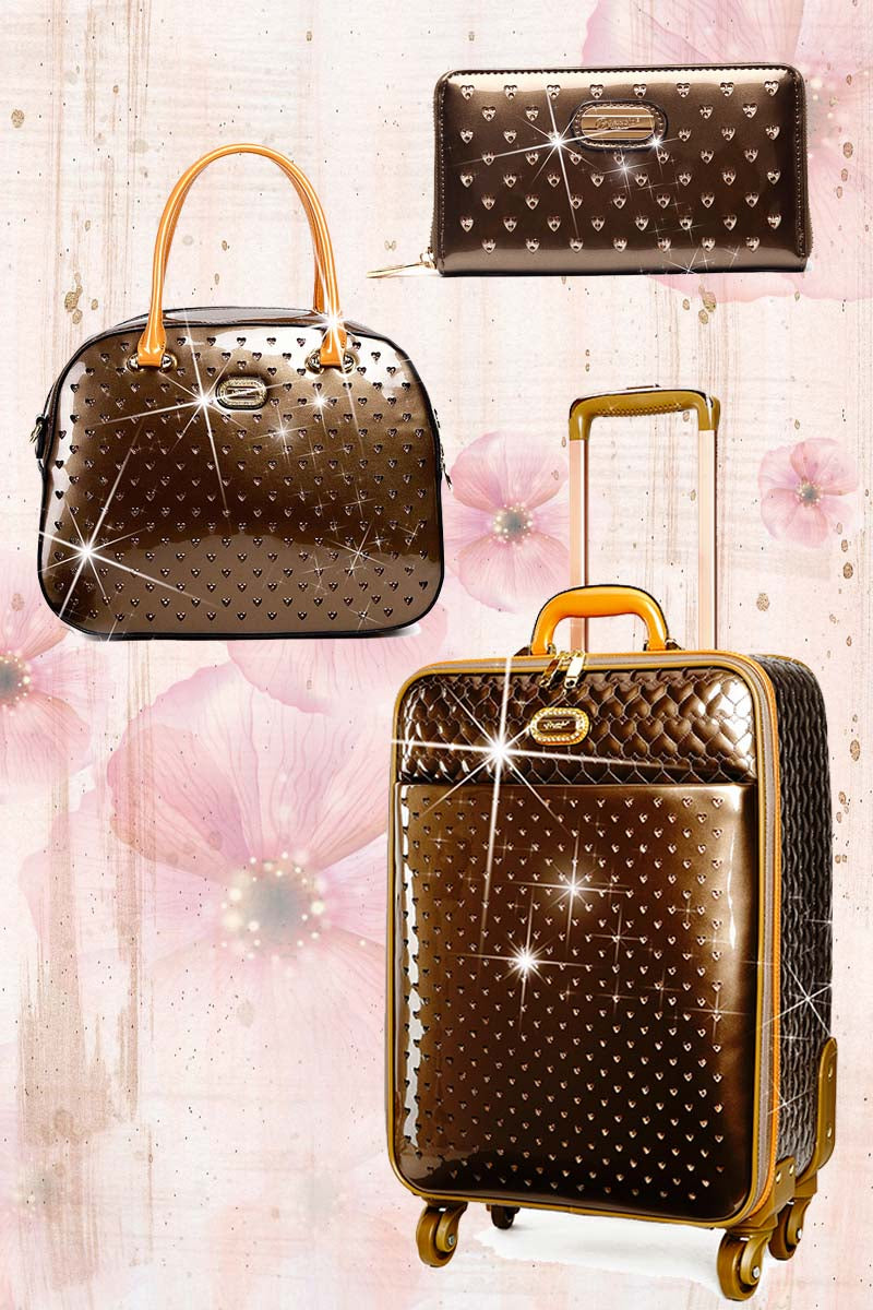 Starz Art Retro 3PC Set | Luxury Women Overnight Bag Set with Spinning Wheels - Brangio Italy Co.