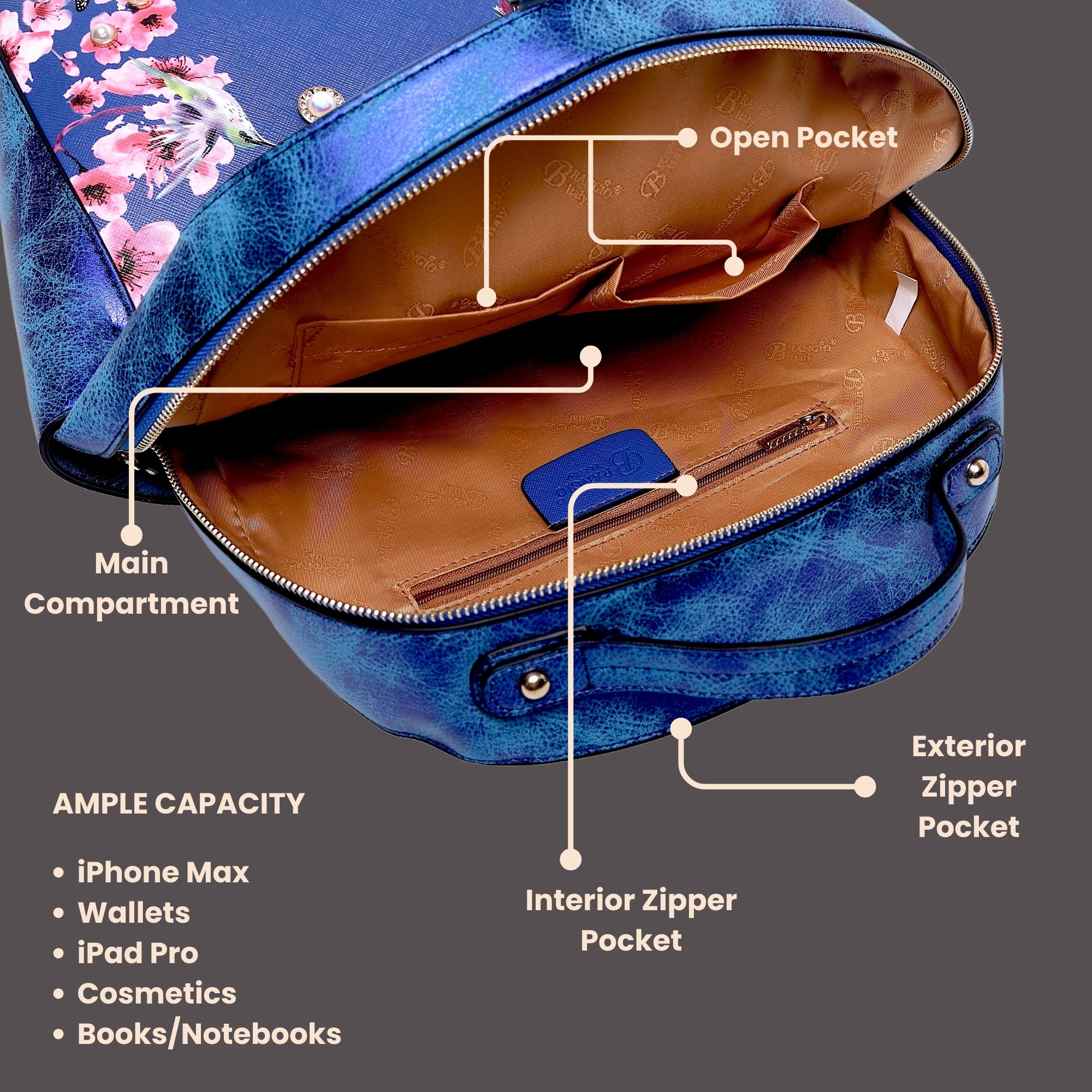 Hummingbird Crystal Laced Vegan Backpack + Wallet set  [2pcs ]