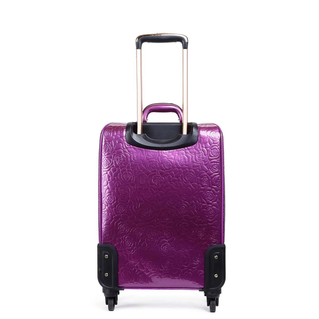 Brangio Italy Elegant Luxury Floral Embossed Designer Wheeled Carry-On Luggage set[3pc]