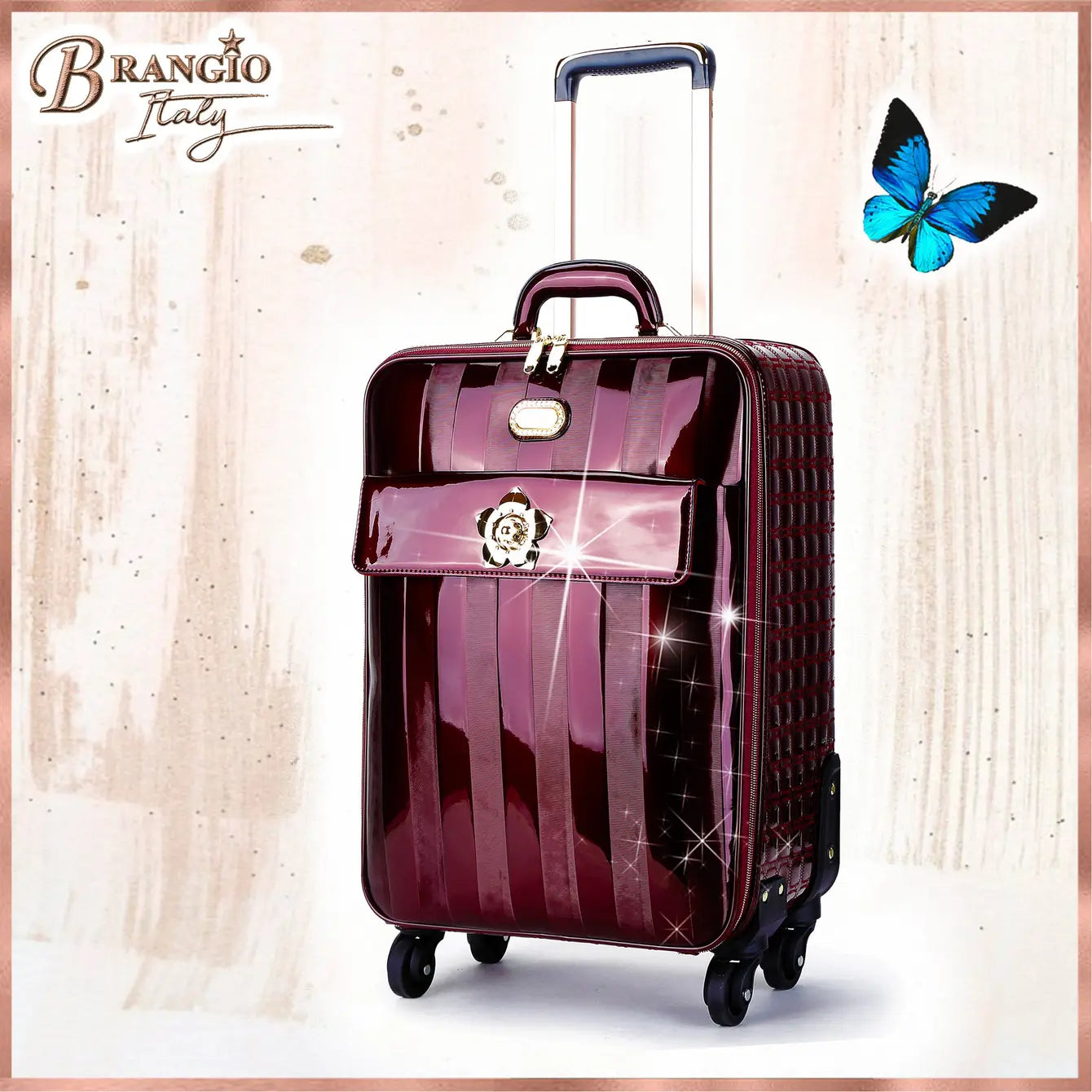 Brangio Glossy Striped Trolley Bag