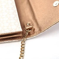 Brangio Chic Floral Crossbody Bag - Heart-Studded Evening Clutch Bag
