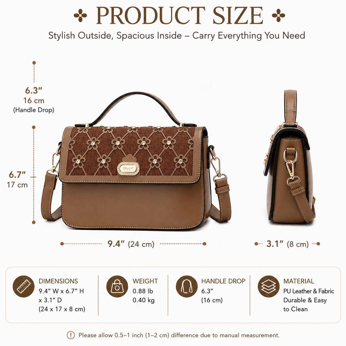 Wildflower Handmade Crossbody Satchel Evening Bag
