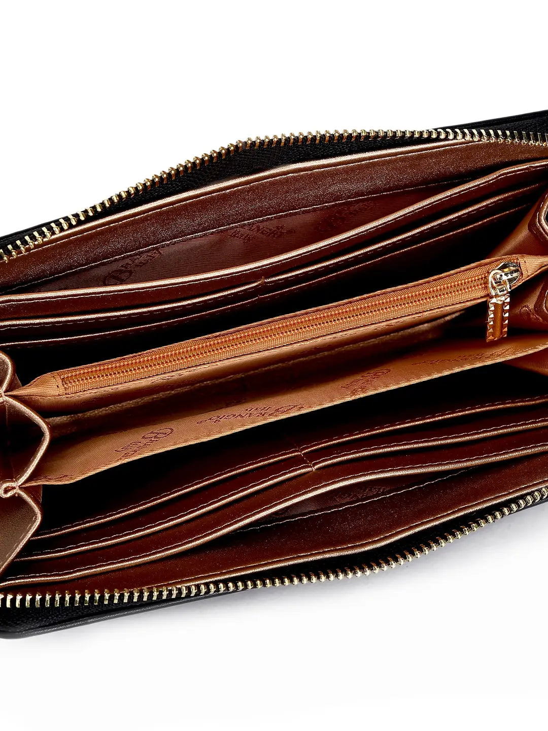 Brangio Italy Luxury Designer Glossy Embossed Zip Wallet