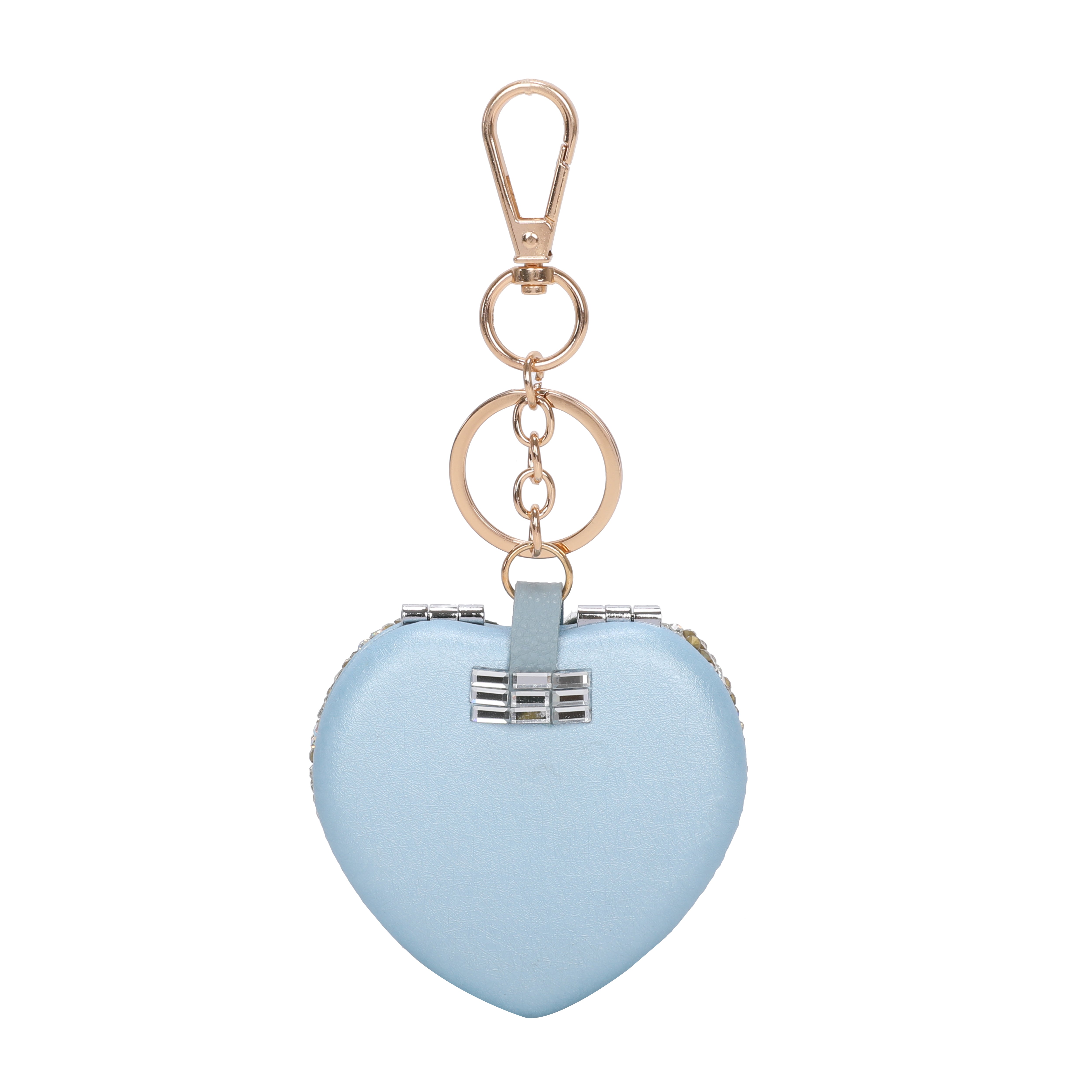 Floral Spark Heart Mirror Keychain & Purse Charm