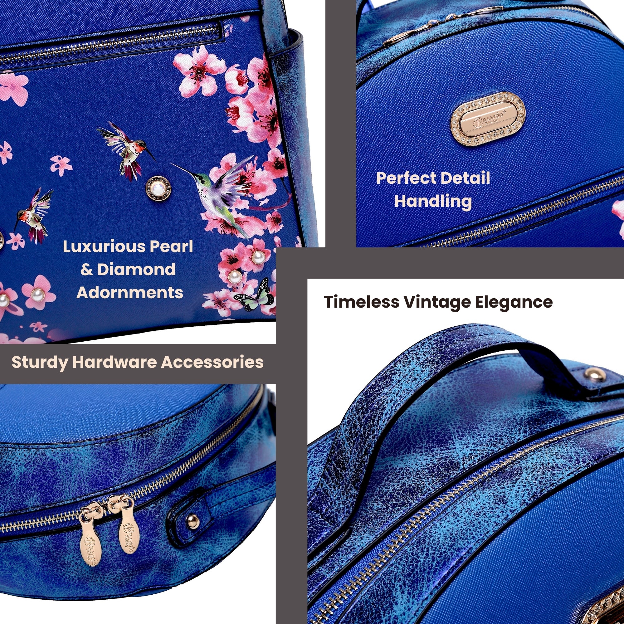 Brangio Italy Floral Hummingbird Backpack – Fashion Travel Backpack