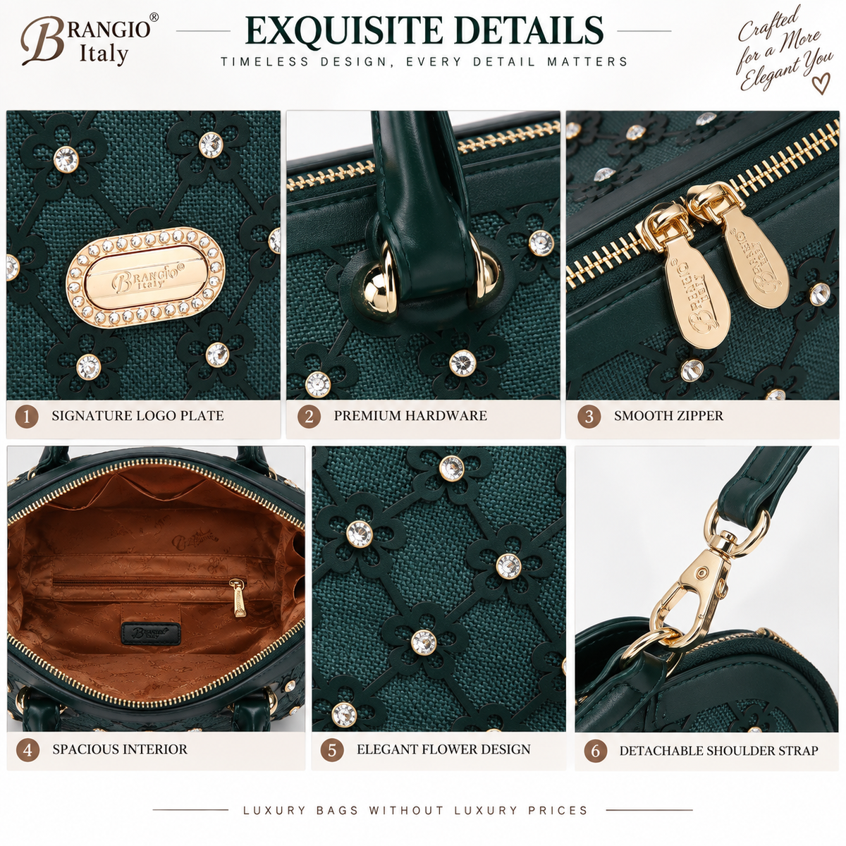 Brangio Italy Bloom Elegance Tote Bag