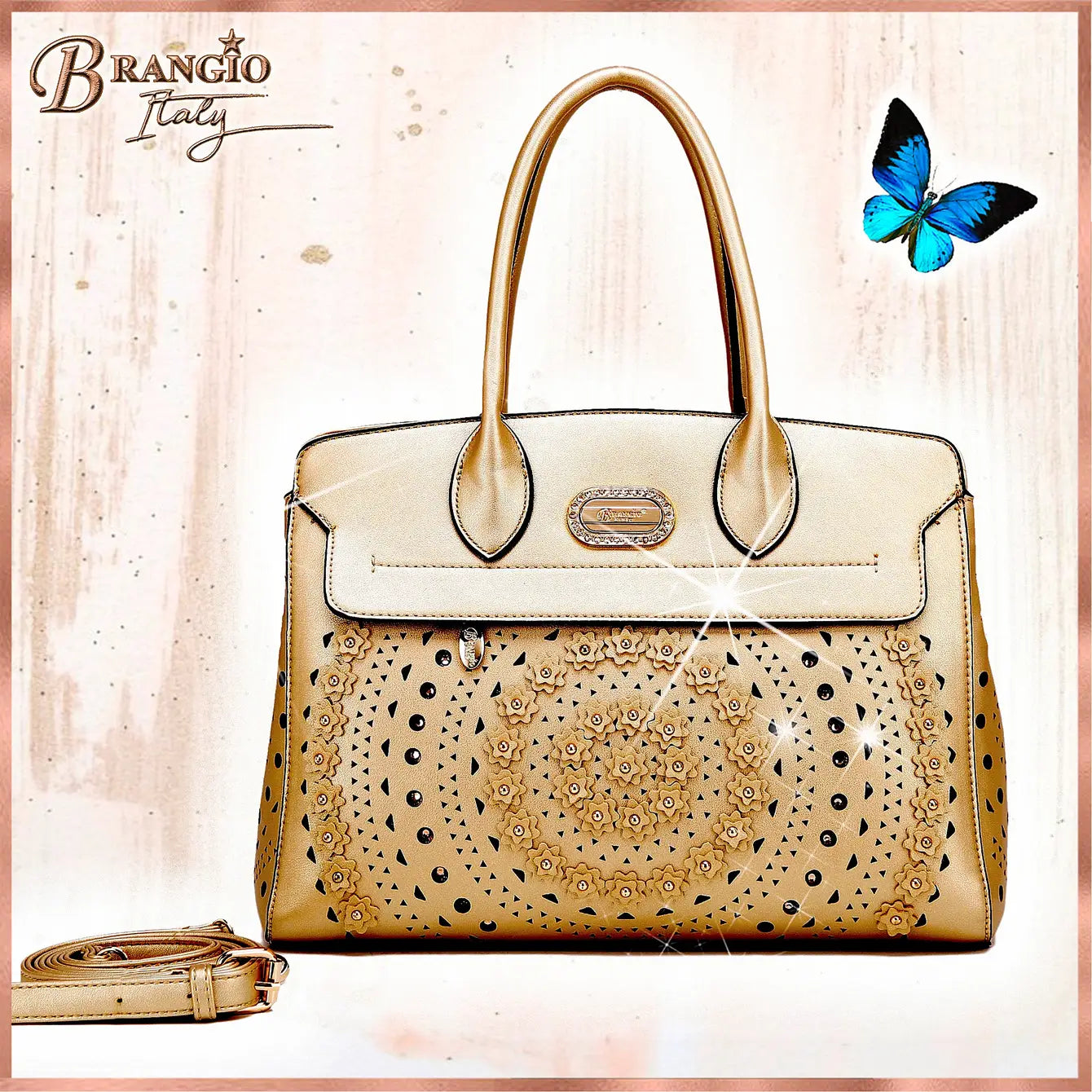 Brangio Golden Blossom Tote Bag