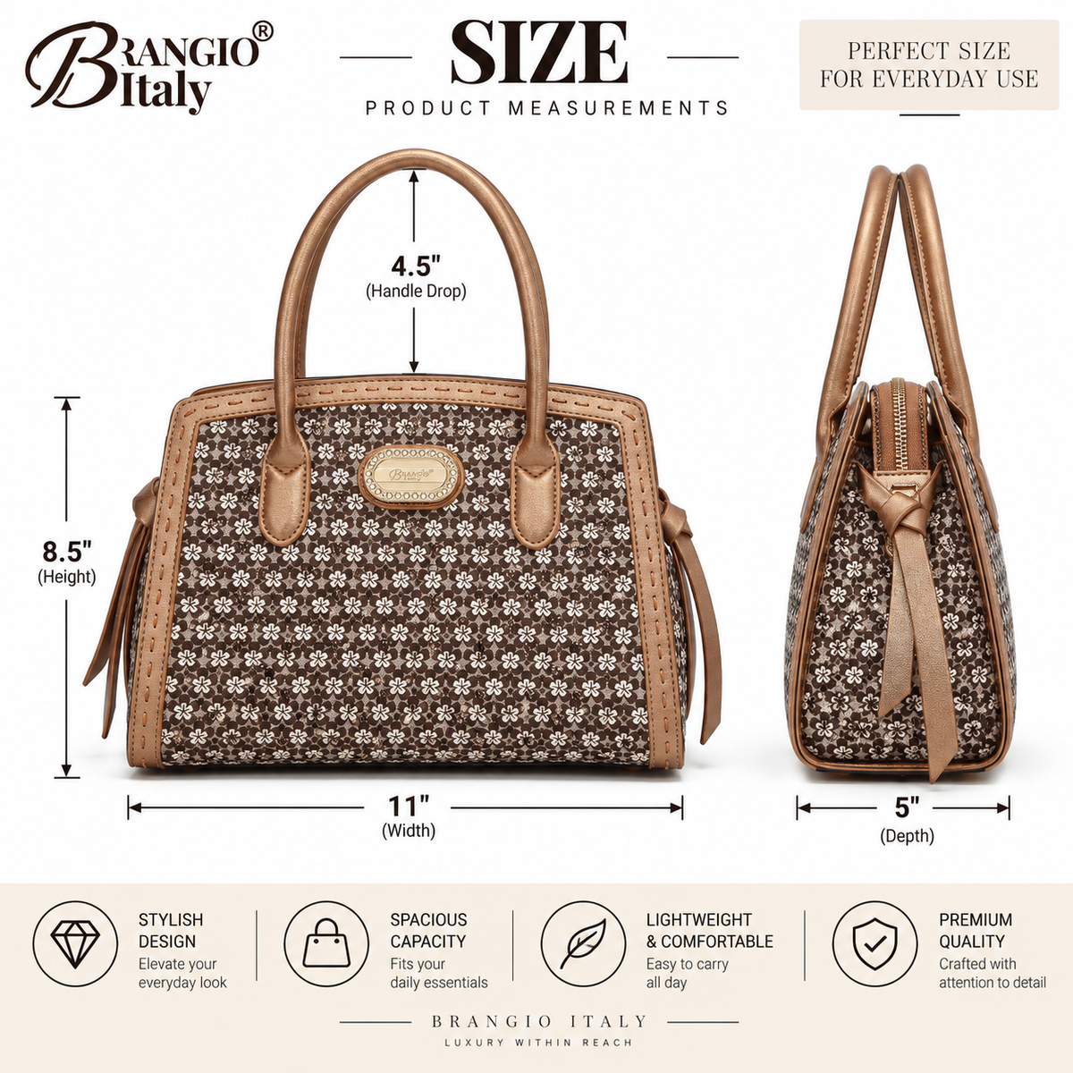 Brangio Italy Classic Charm Handbag