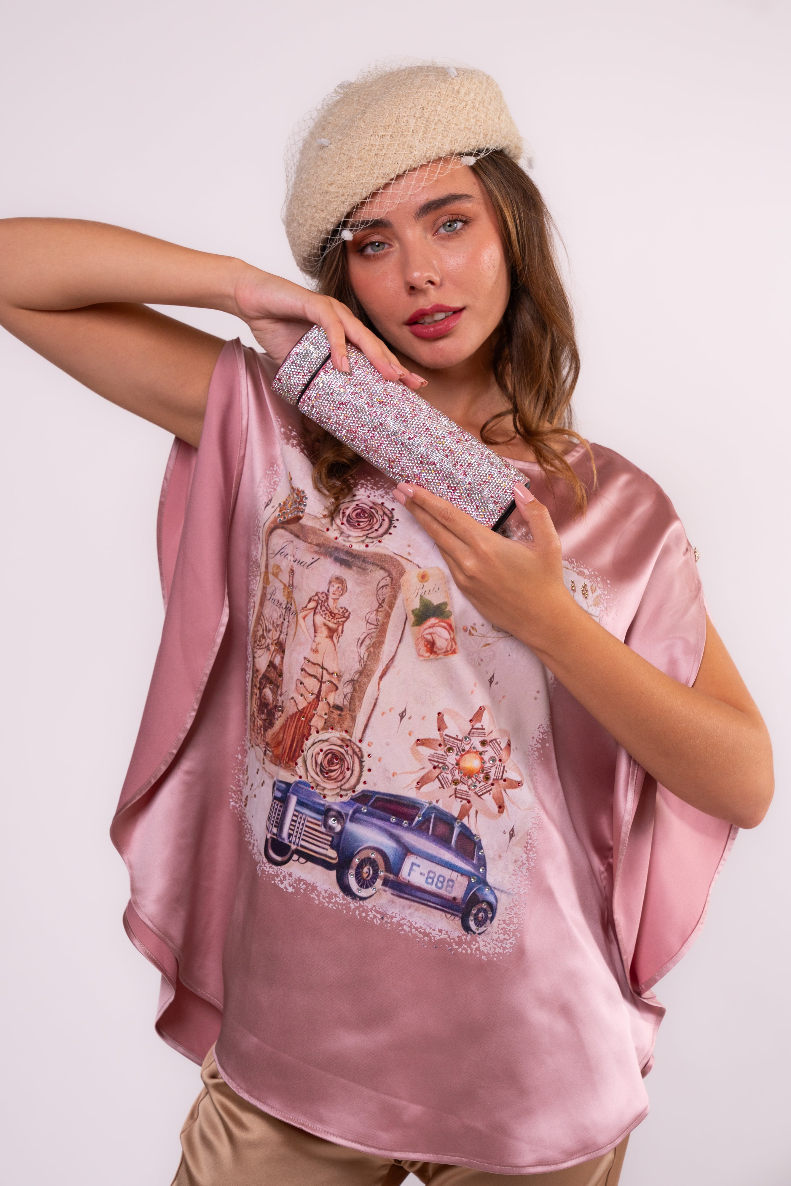 Brangio Vintage Parisian Elegance Top – Pink
