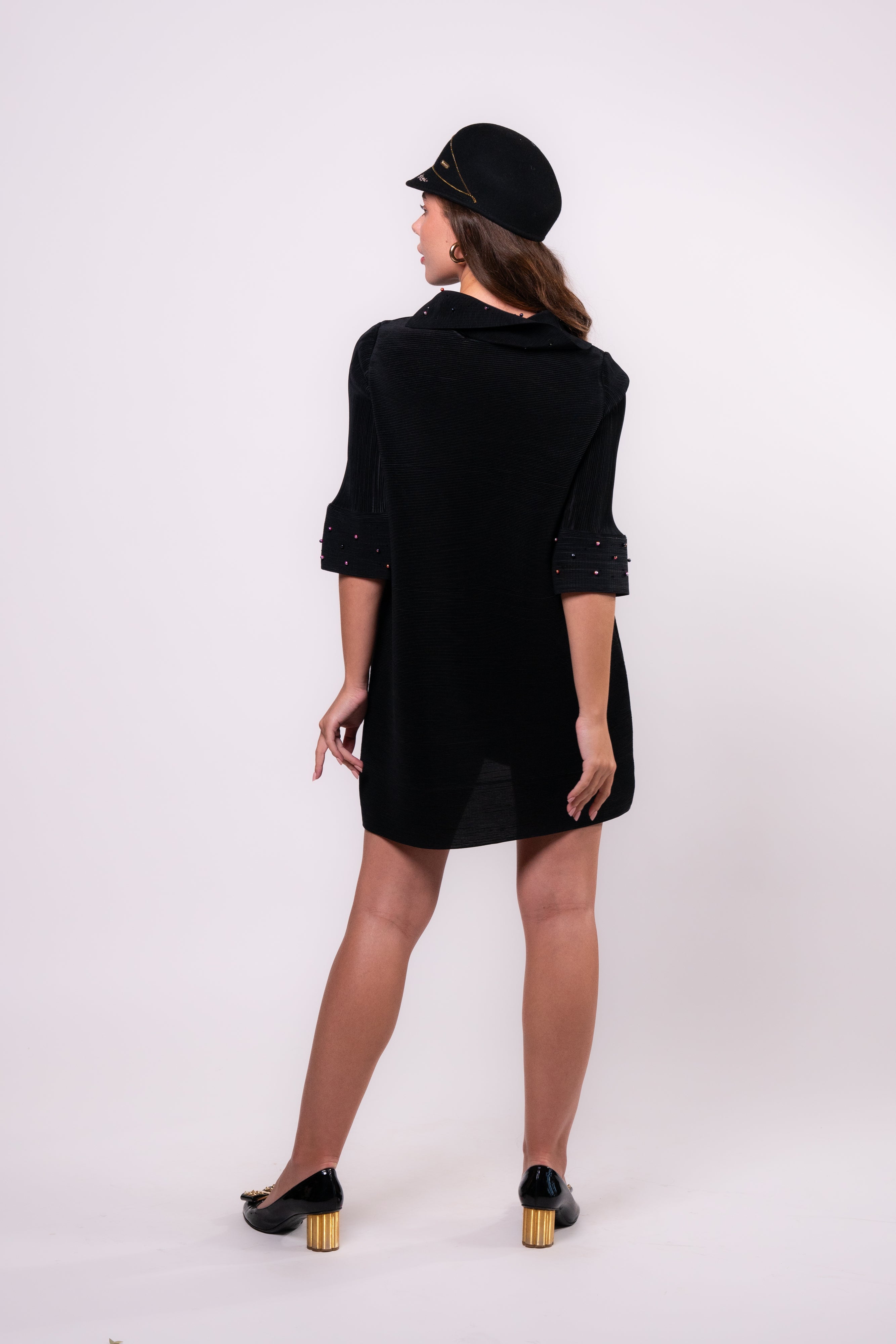 Brangio Italy Vintage Scarlet Grace A-Line Dress -Black