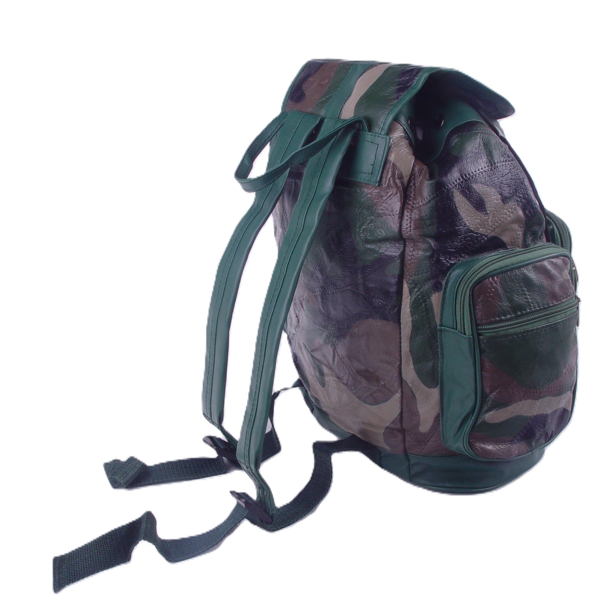 Tinder Genuine Leather Camouflage Backpack Multi Pocket Travel Daypack for Unisex