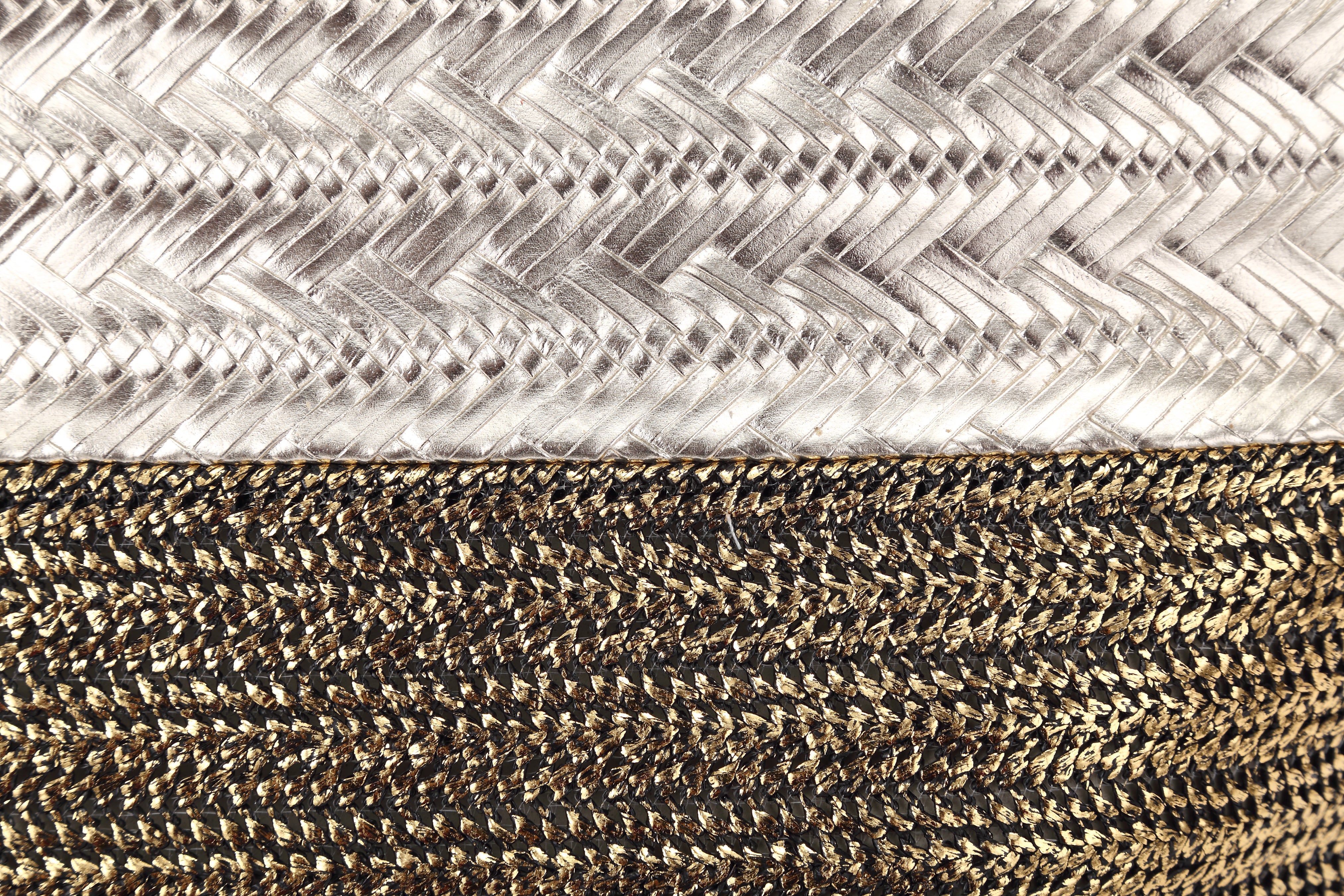Originally Designed Handmade Woven Straw Tote Bag, Silver Top Handle Beach Purse, Summer Shoulder Handbag for Women