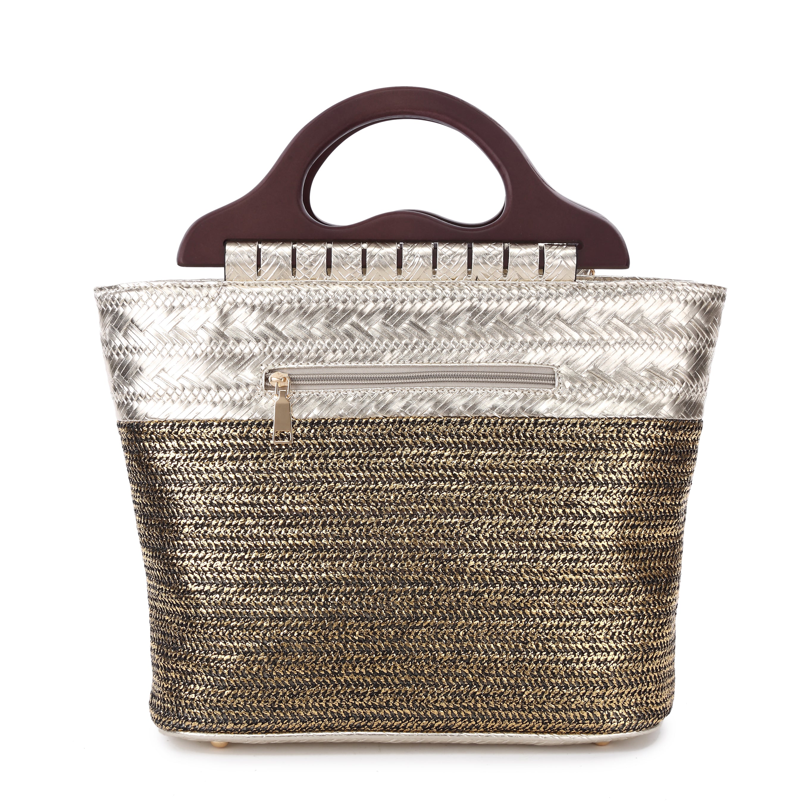 Originally Designed Handmade Woven Straw Tote Bag, Silver Top Handle Beach Purse, Summer Shoulder Handbag for Women