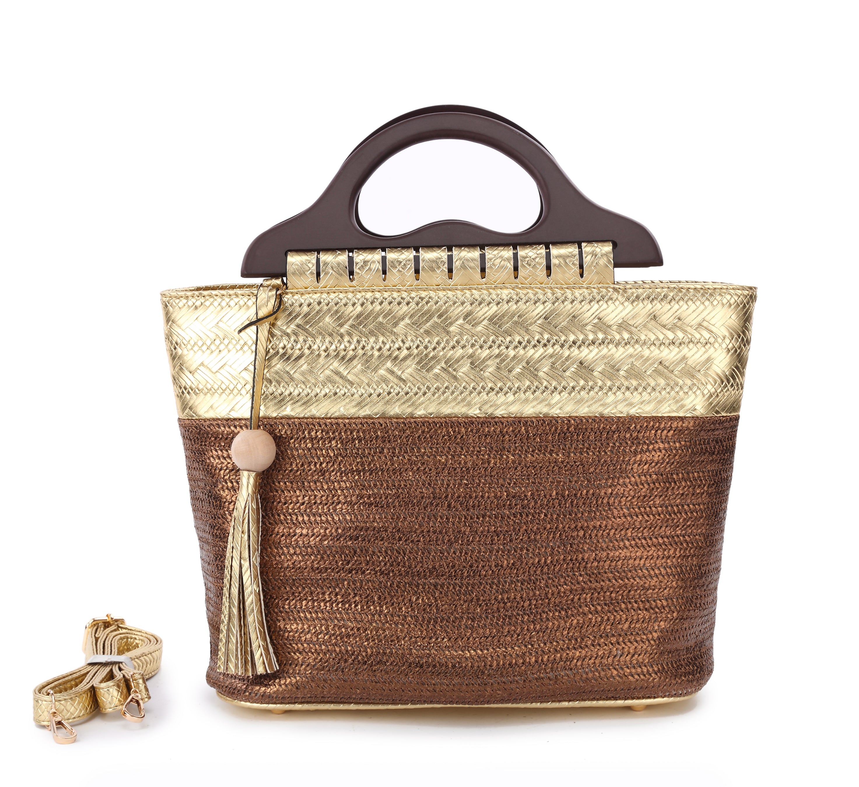 Originally Designed Handmade Woven Straw Tote Bag, Silver Top Handle Beach Purse, Summer Shoulder Handbag for Women