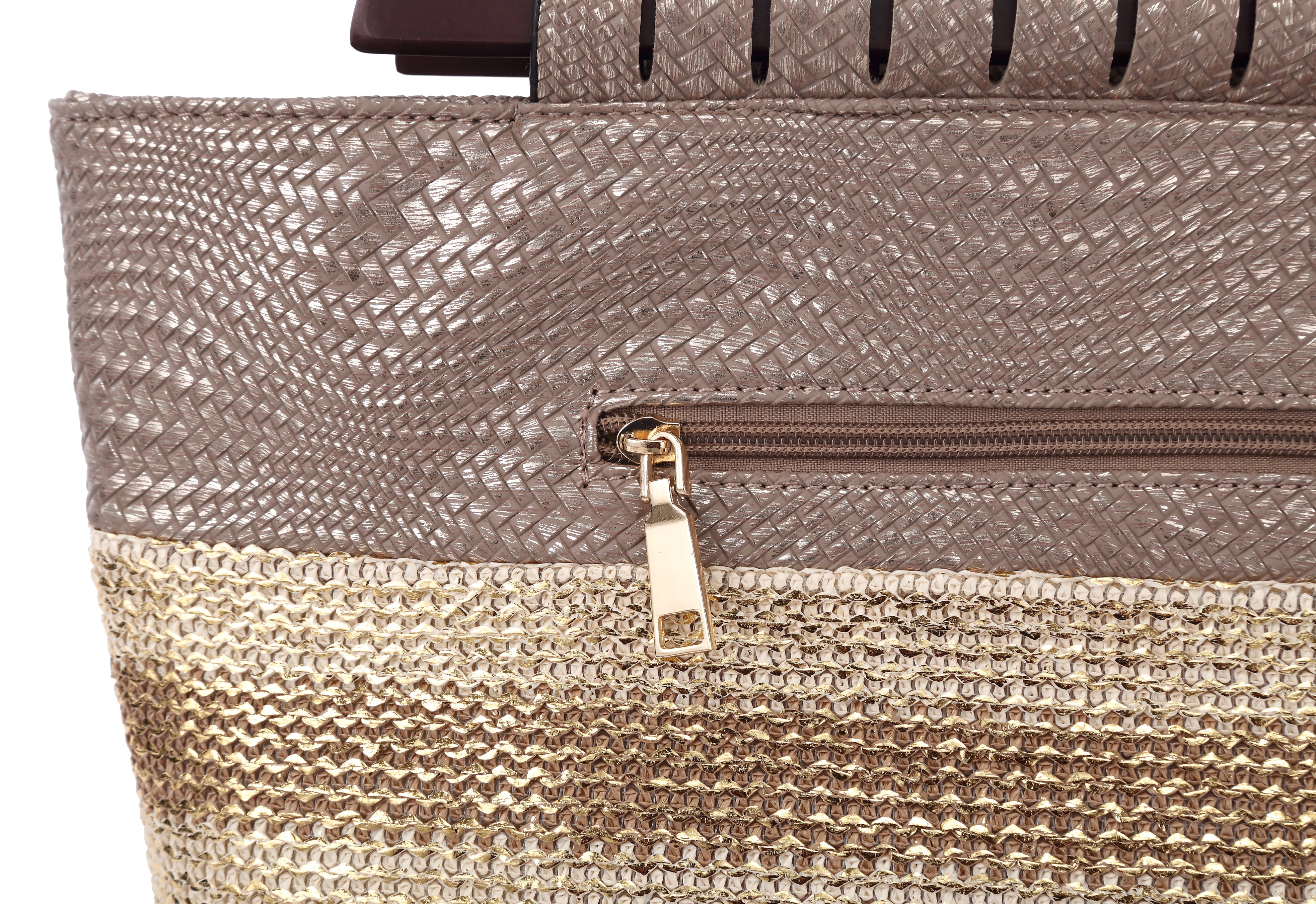 Originally Designed Handmade Woven Straw Tote Bag, Black Gold Top Handle Beach Purse, Summer Shoulder Handbag for Women