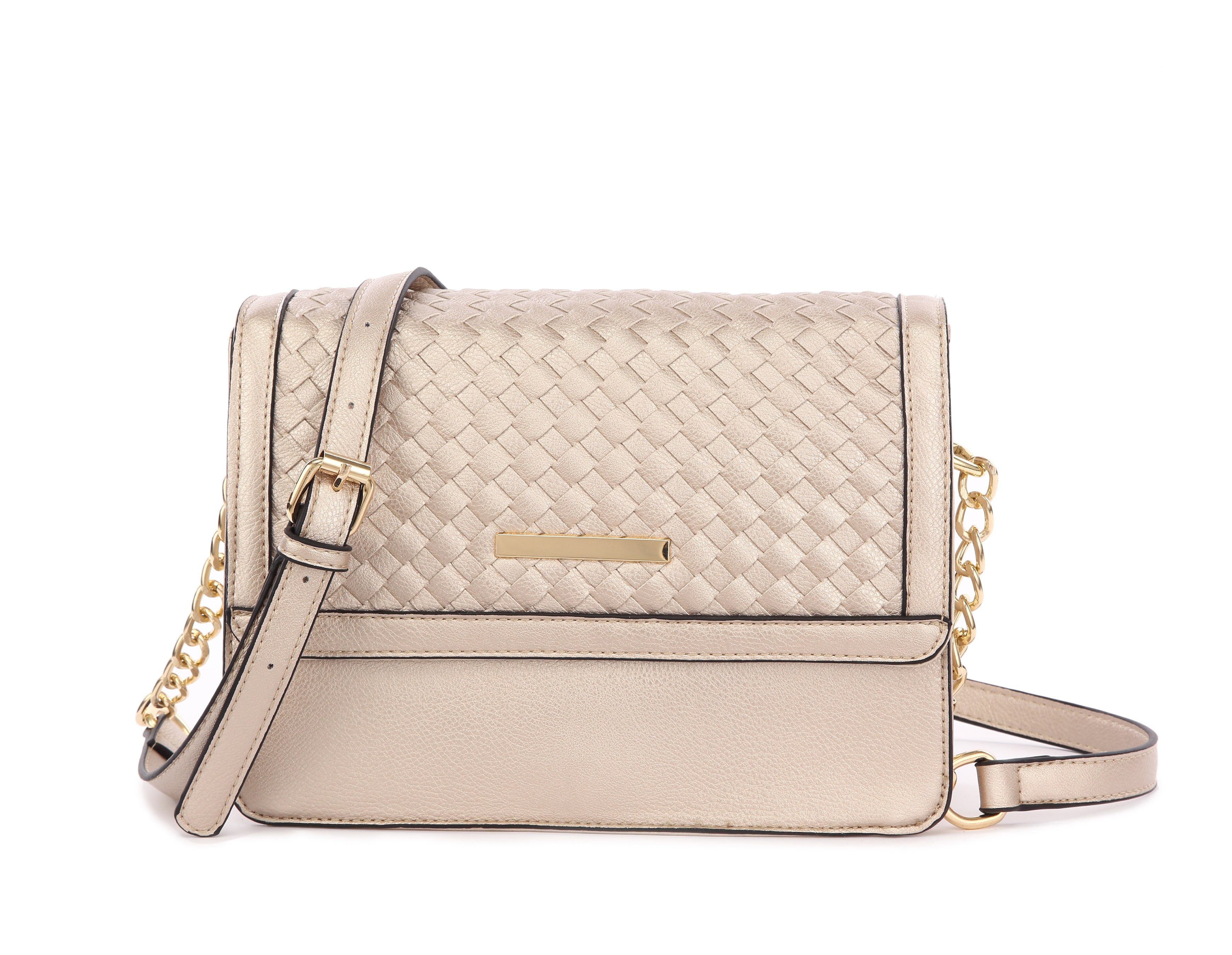 Originally Designed Handmade Woven Crossbody Bag, Vegan Leather Shoulder Purse, Brown Flap Handbag for Women