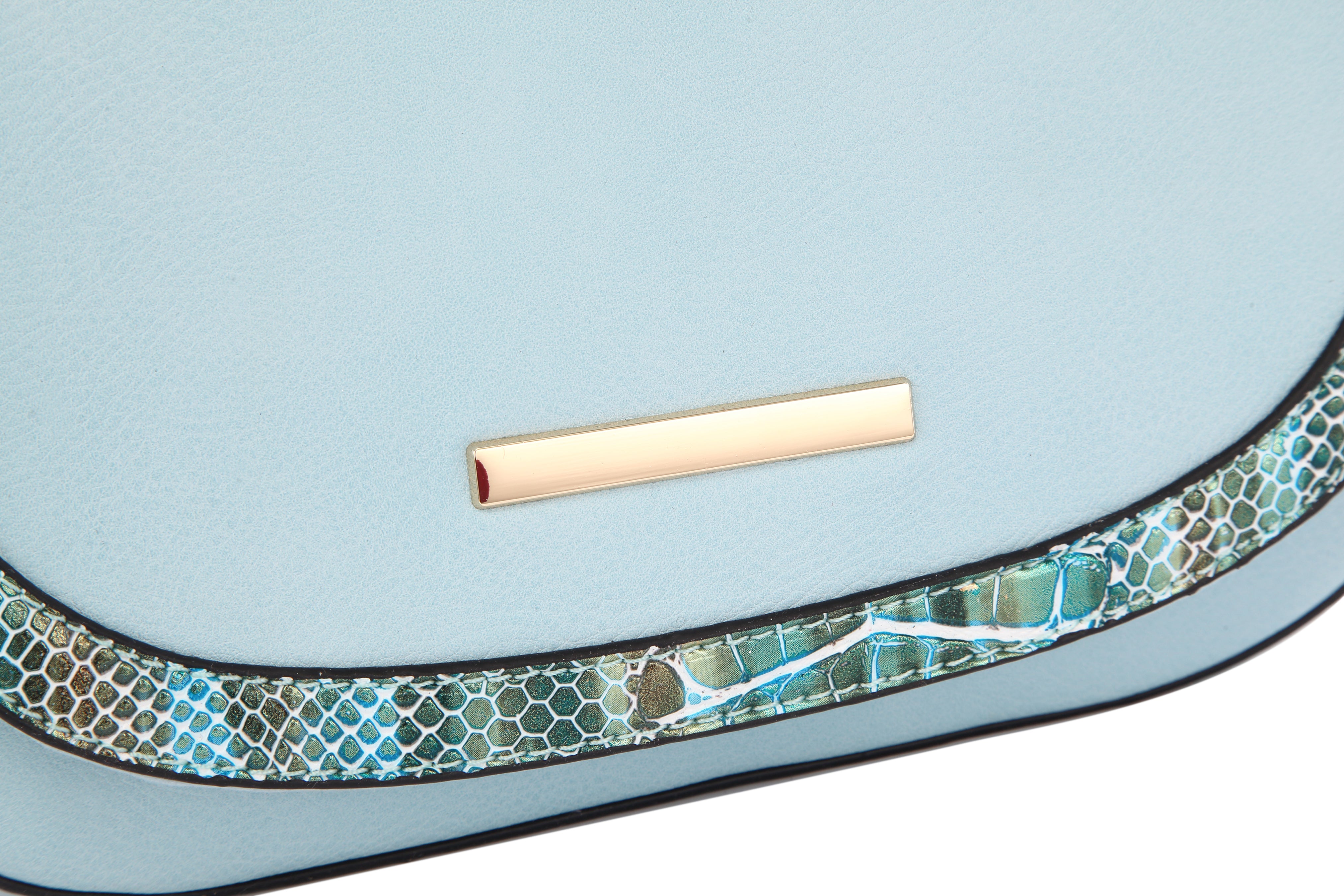 Originally Designed Handmade Crossbody Bag, Light Blue Vegan Leather Shoulder Purse, Tassel Flap Handbag for Women