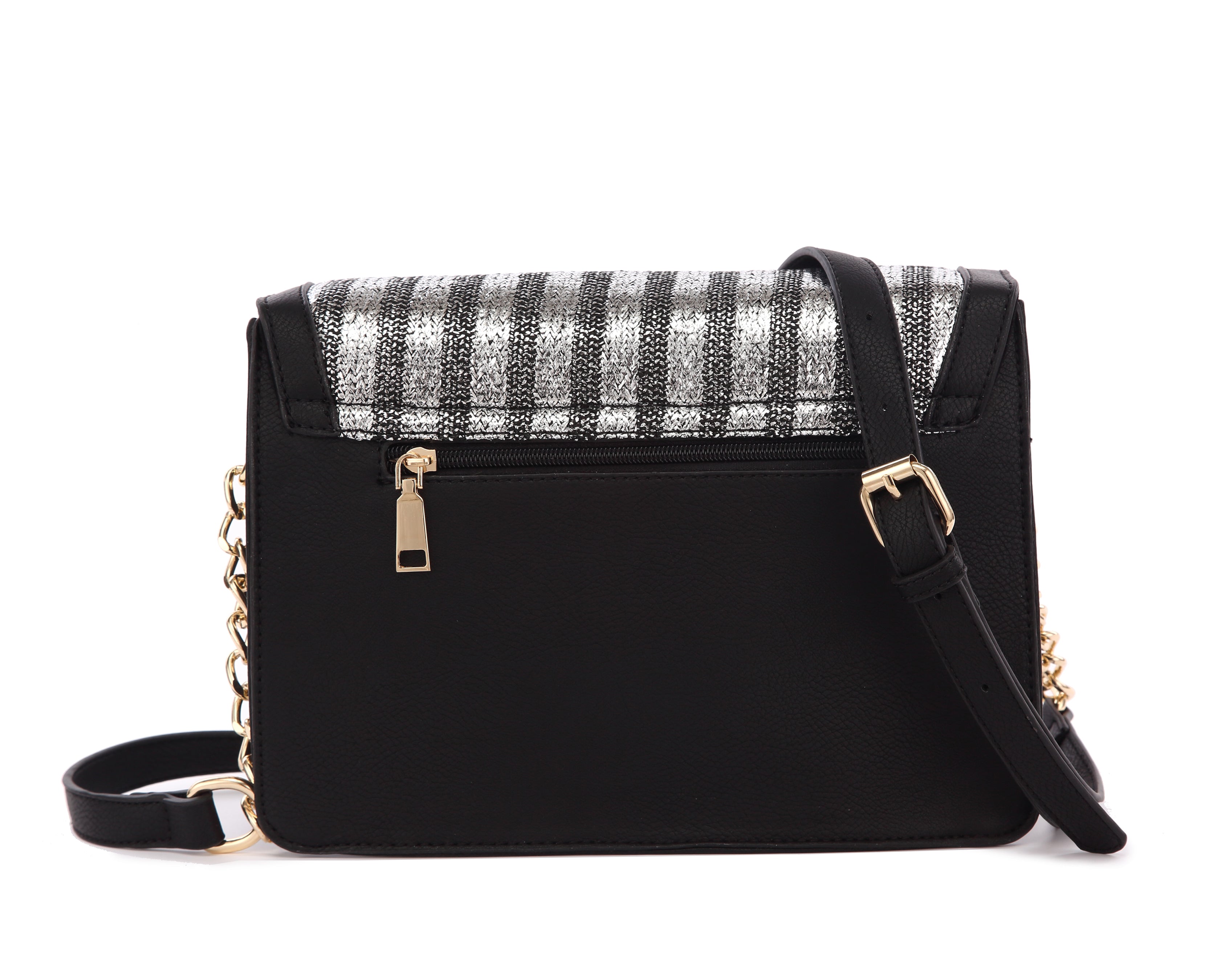 Originally Designed Handmade Striped Crossbody Bag, Black Vegan Leather Shoulder Purse, Woven Flap Handbag for Women  Etsy Description: