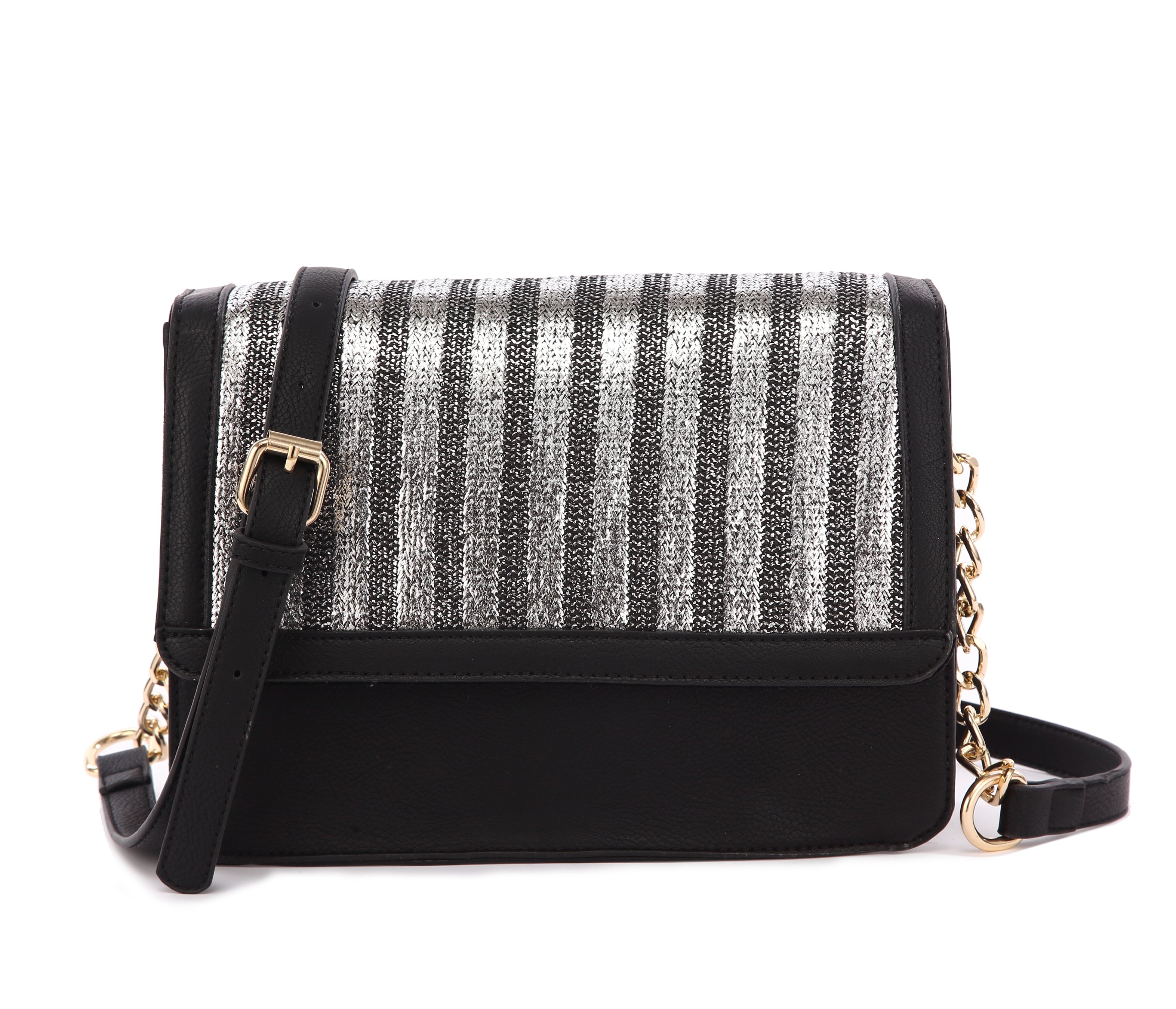 Originally Designed Handmade Striped Crossbody Bag, Black Vegan Leather Shoulder Purse, Woven Flap Handbag for Women  Etsy Description: