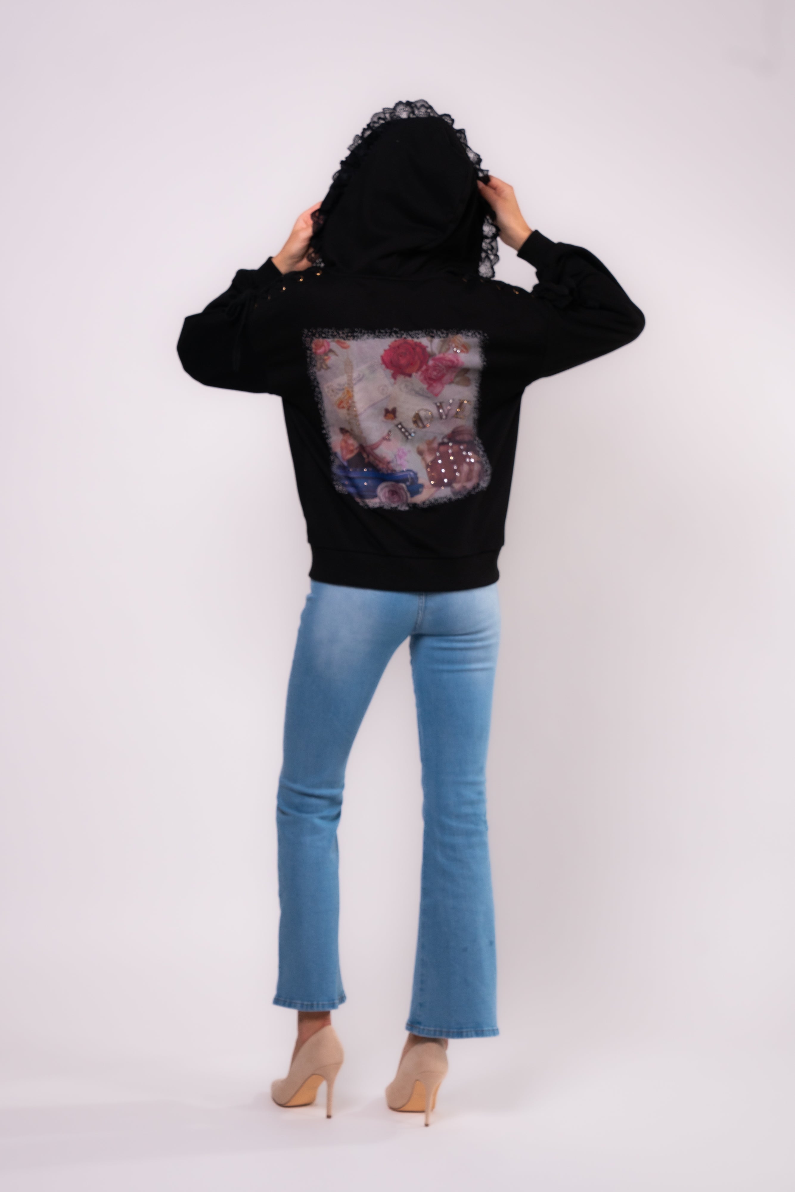 Brangio Italy Lace Hoodie - Black