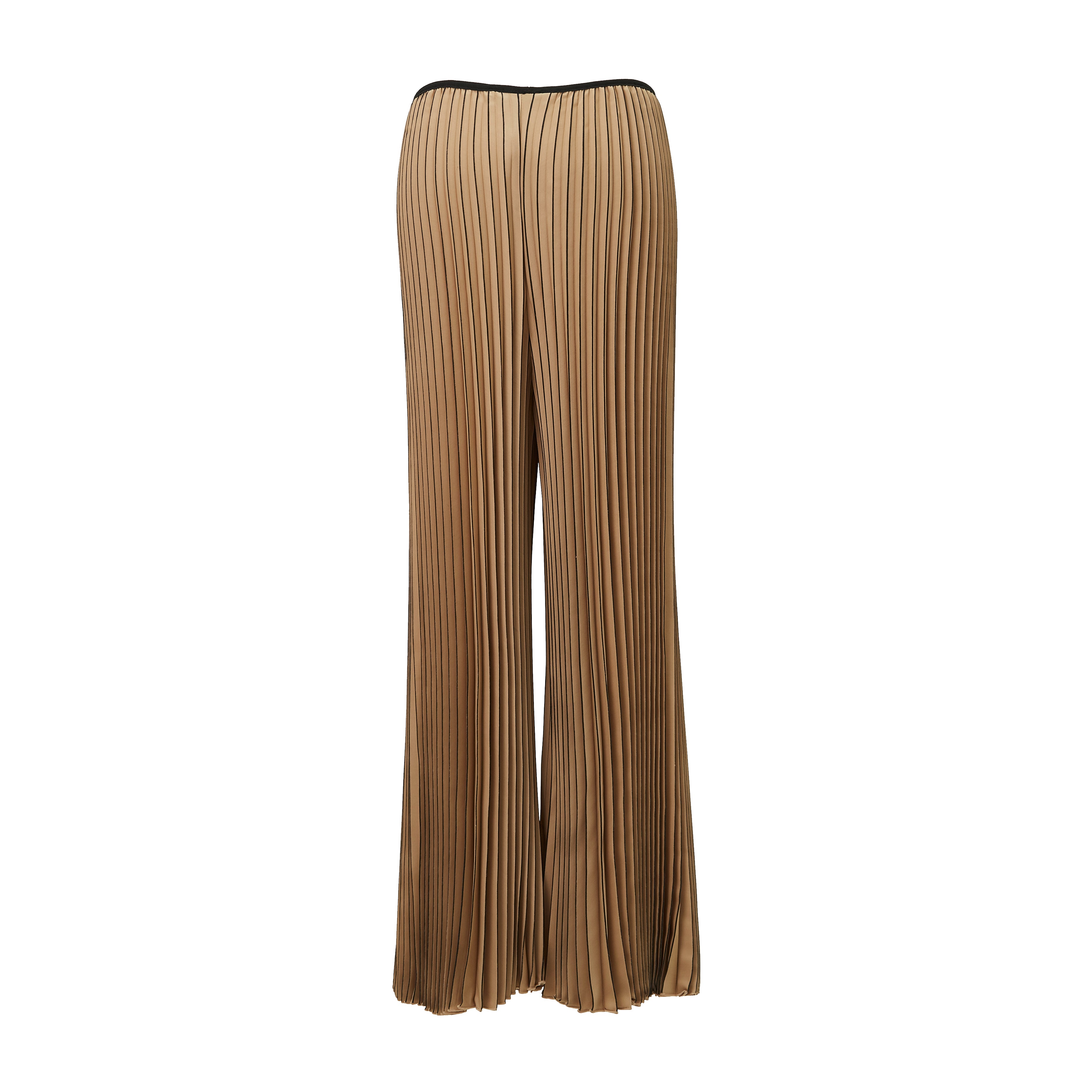 Brangio Italy  Vintage Luxe Pleated Palazzo Pants - Coffee