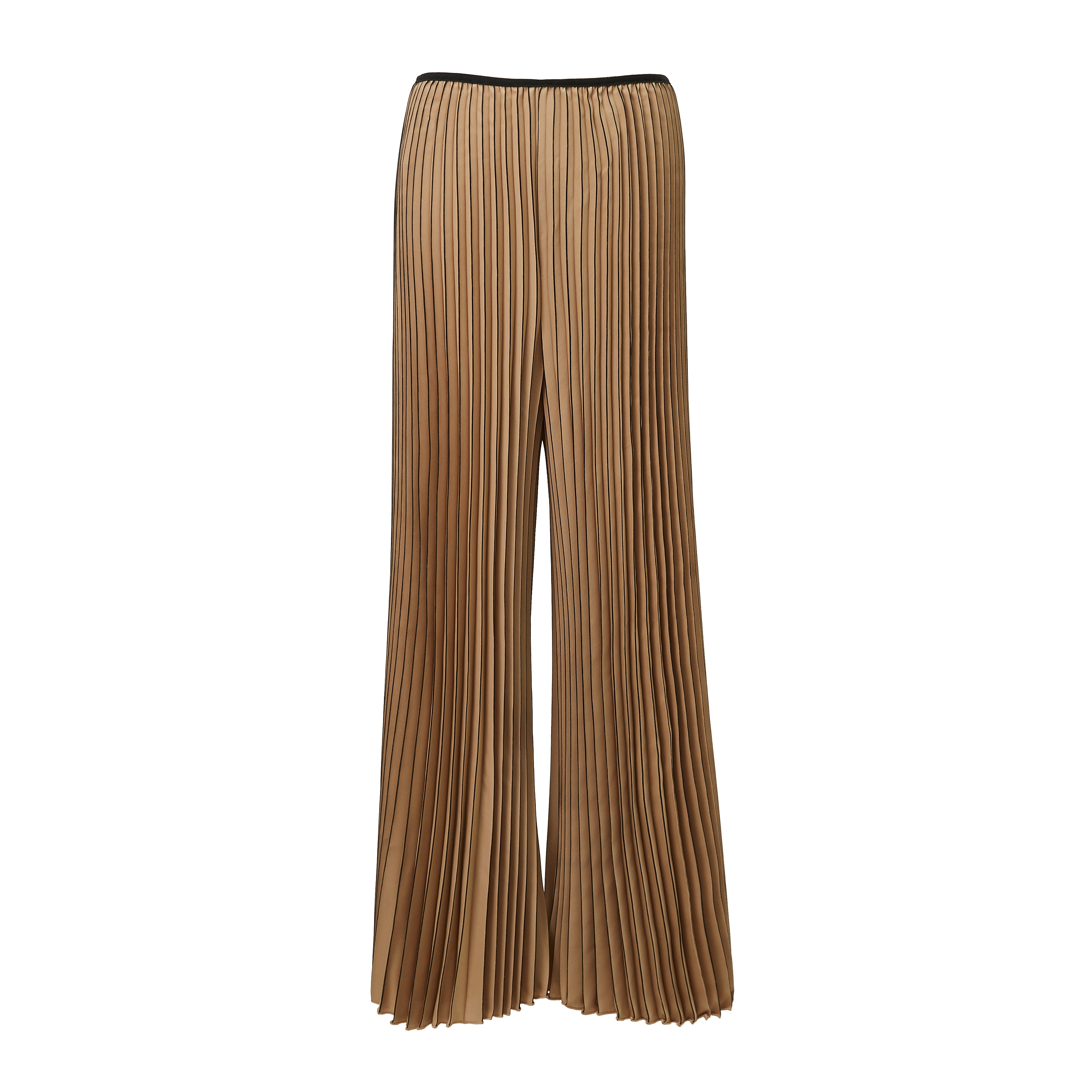 Brangio Italy  Vintage Luxe Pleated Palazzo Pants - Coffee