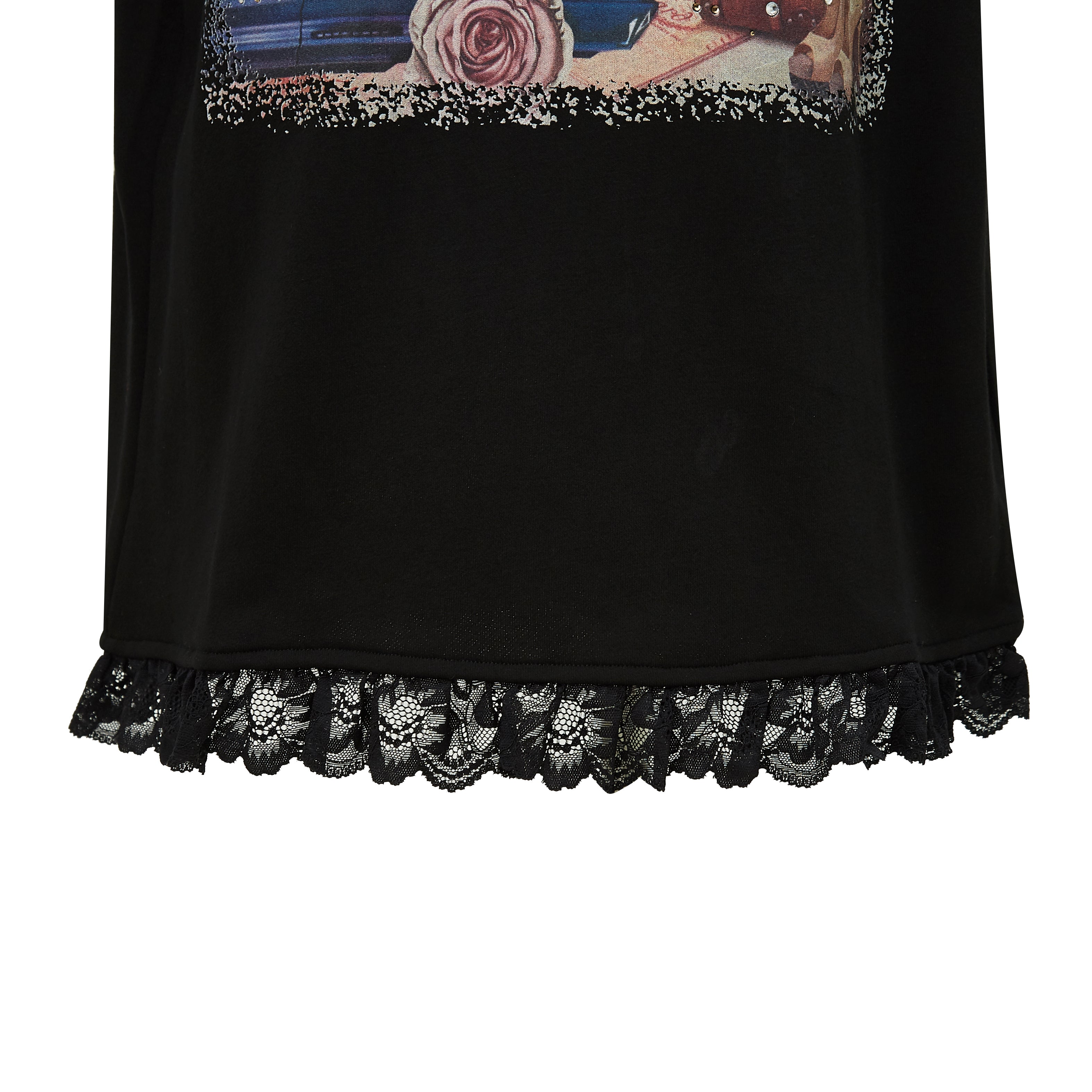 Brangio Parisian Love Lace-Trimmed Tee – Ivory