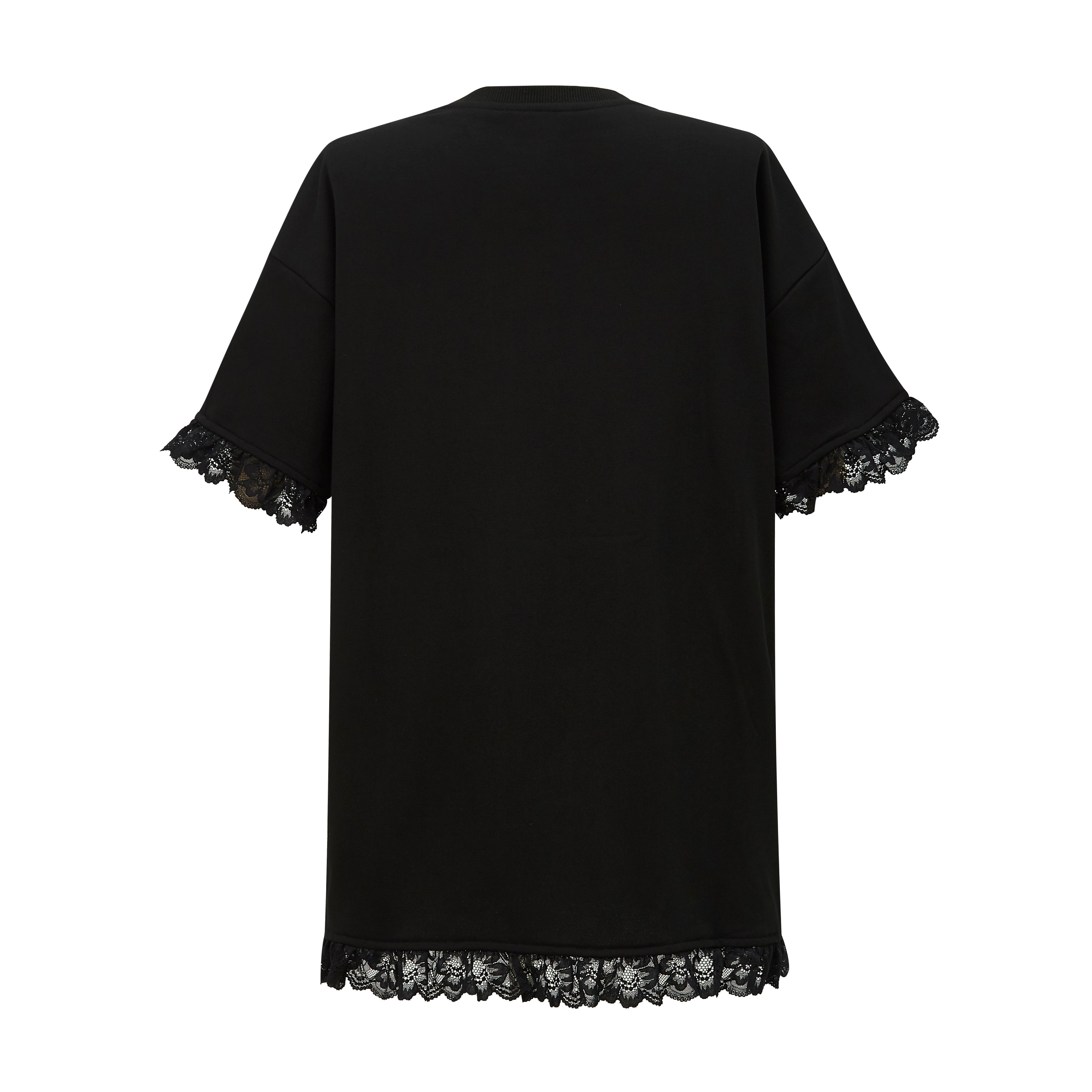 Brangio Parisian Chic Lace-Trimmed Tee – Black