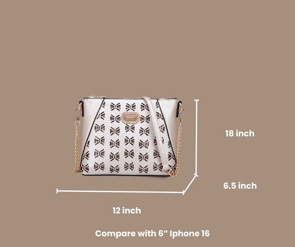 Brangio Italy Laser Cut Crossbody Bag – Designer Shoulder Purse