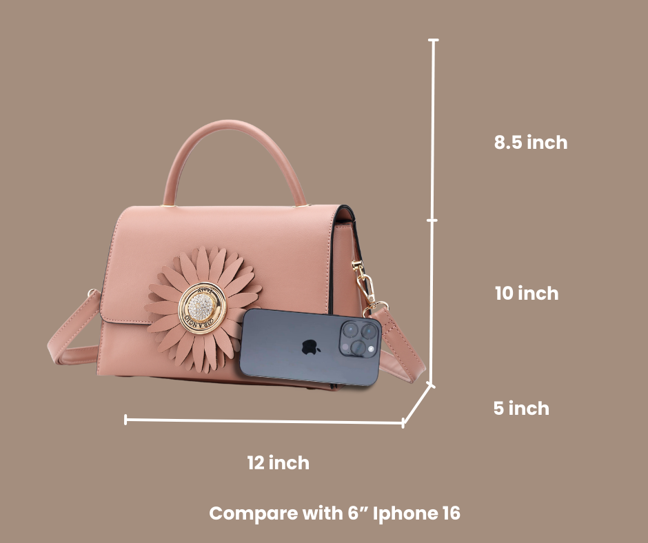 Brangio Italy Floral Top Handle Crossbody Bag for Women -  Designer Handbag