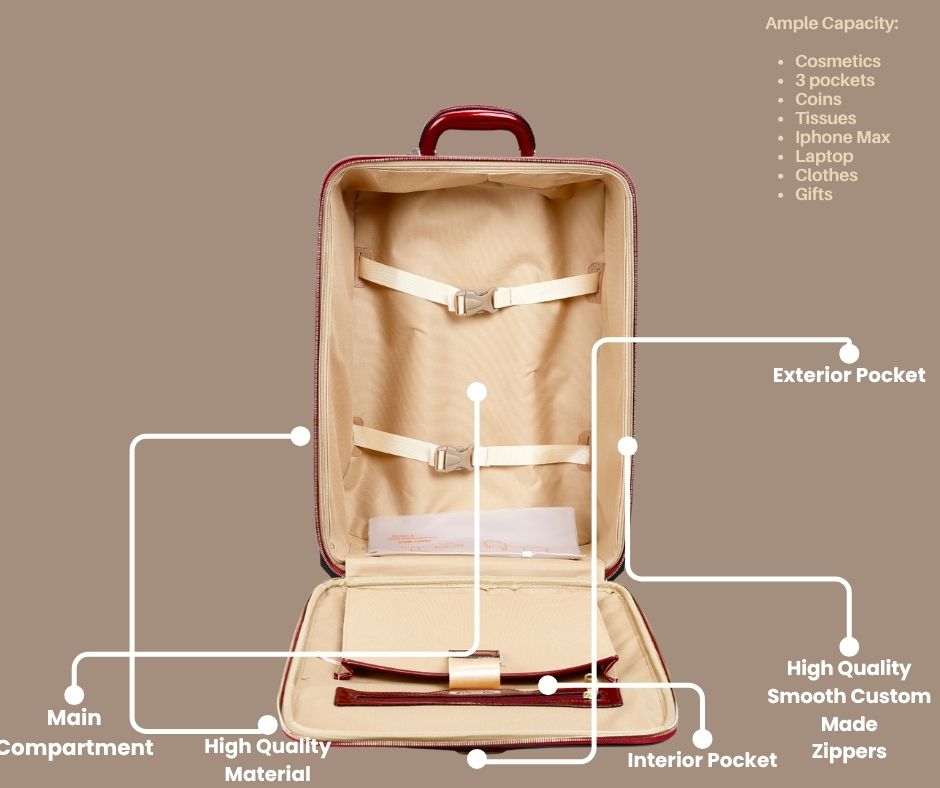 Brangio Italy Luxury Carry-On Luggage – Rolling Suitcase