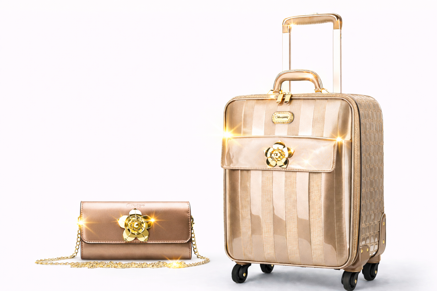 Brangio Italy Luxury Patent Leather Carry-On Luggage - Spinner Suitcase