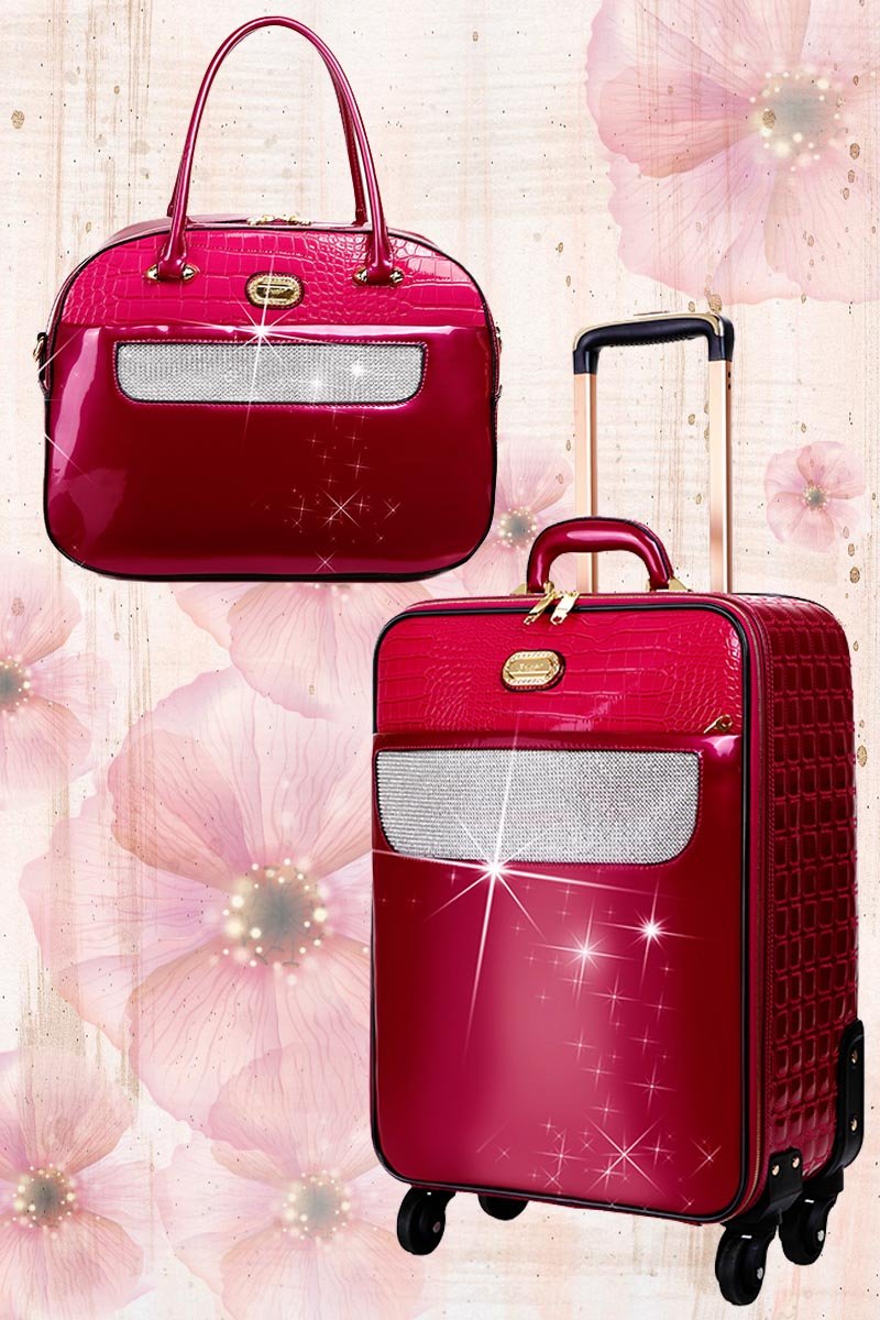 Brangio Italy Luxury Spinner Wheeled Carry-On Luggage+Handbag[2pc]