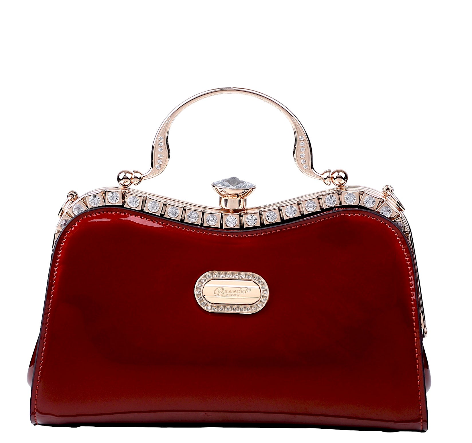 Brangio Italy Rhinestone Frame Designer Clutch Purse