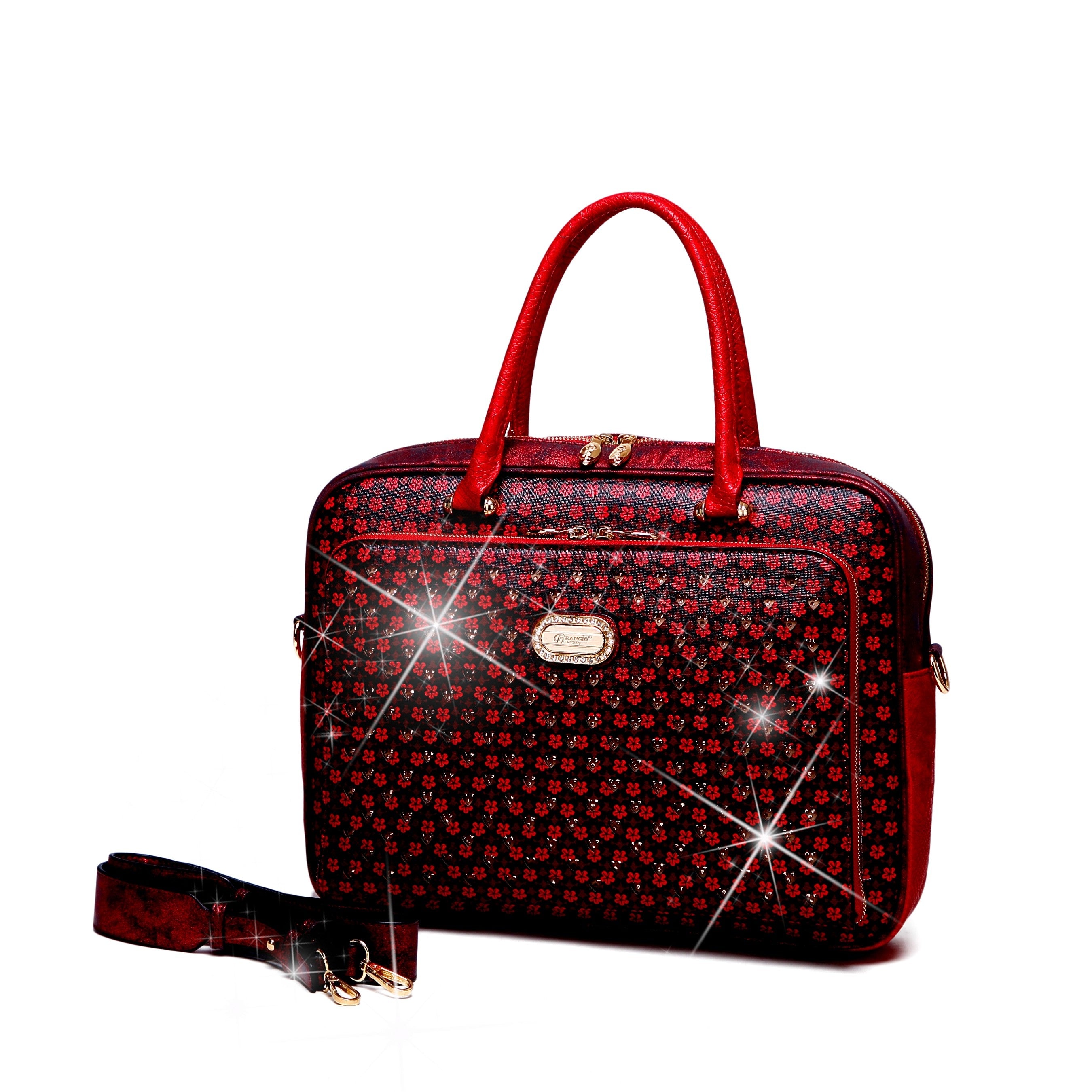 Brangio Italy Floral Laptop Tote Bag for Women - Designer Work Bag with Shoulder Strap