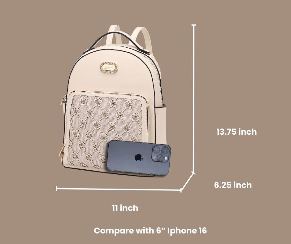 Brangio Italy Elegant  Floral Lattice Backpack
