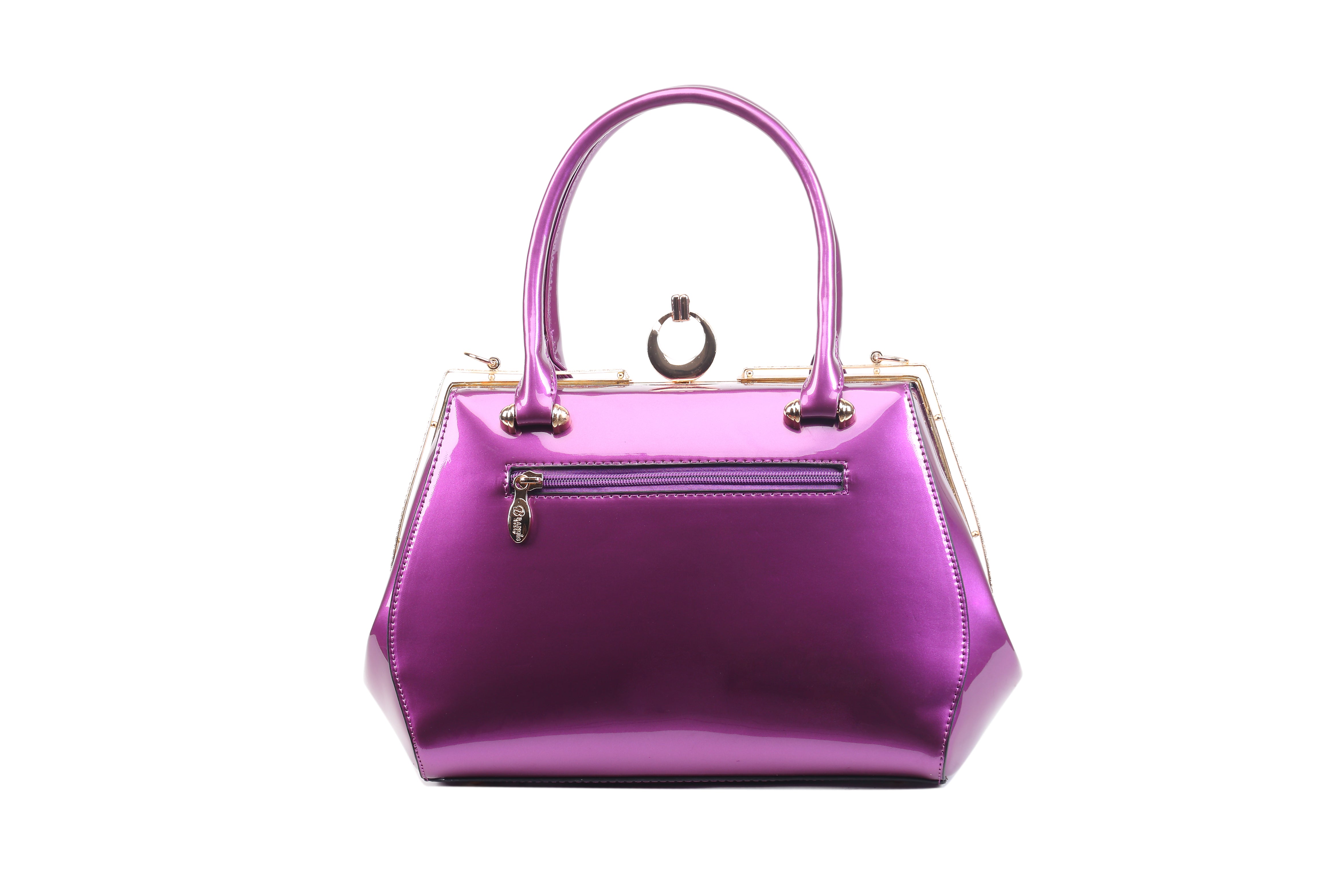 Brangio Italy Floral Elegance Glossy Floral Embellished Handbag