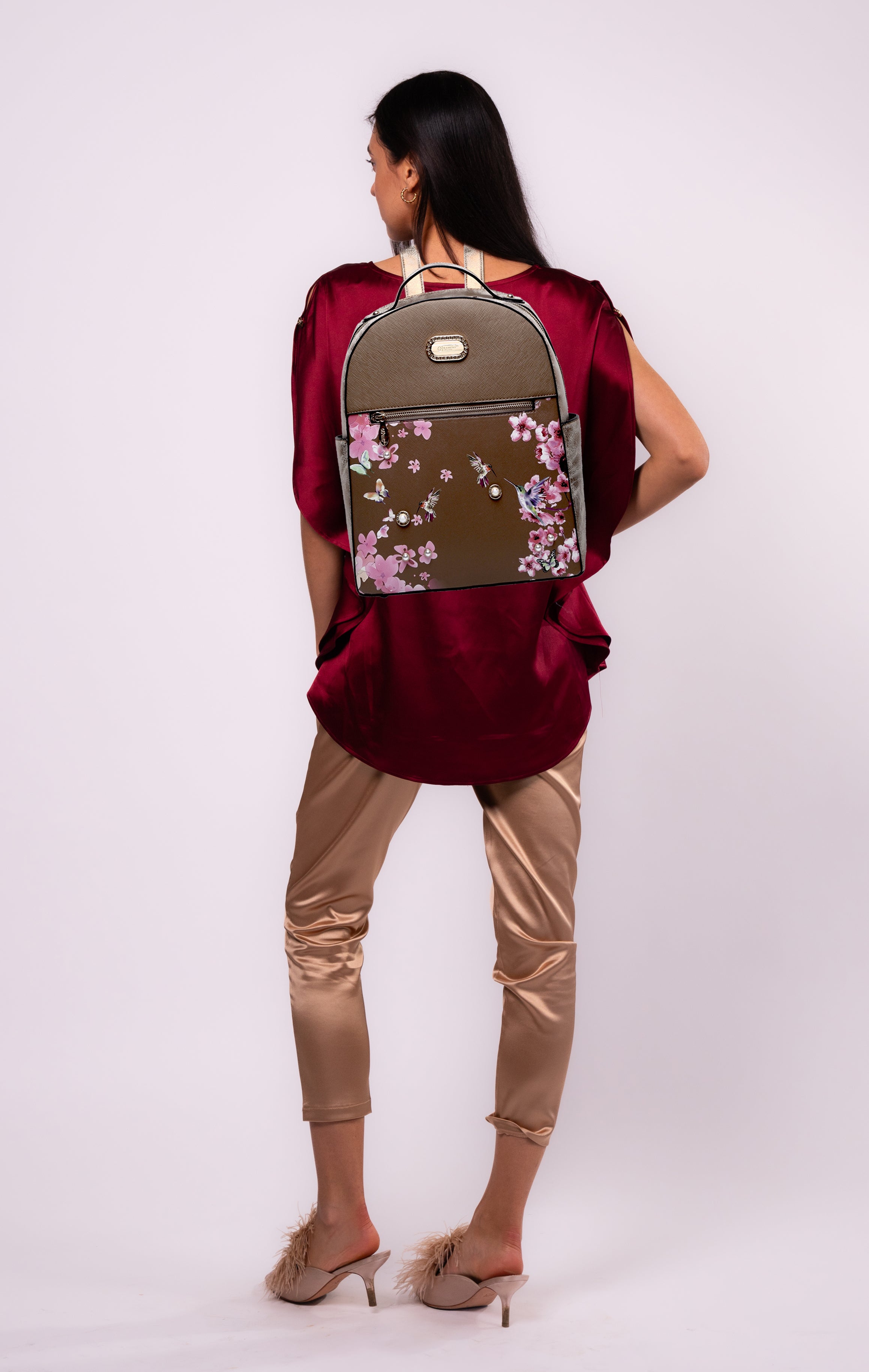 Brangio Italy Floral Hummingbird Backpack – Fashion Travel Backpack
