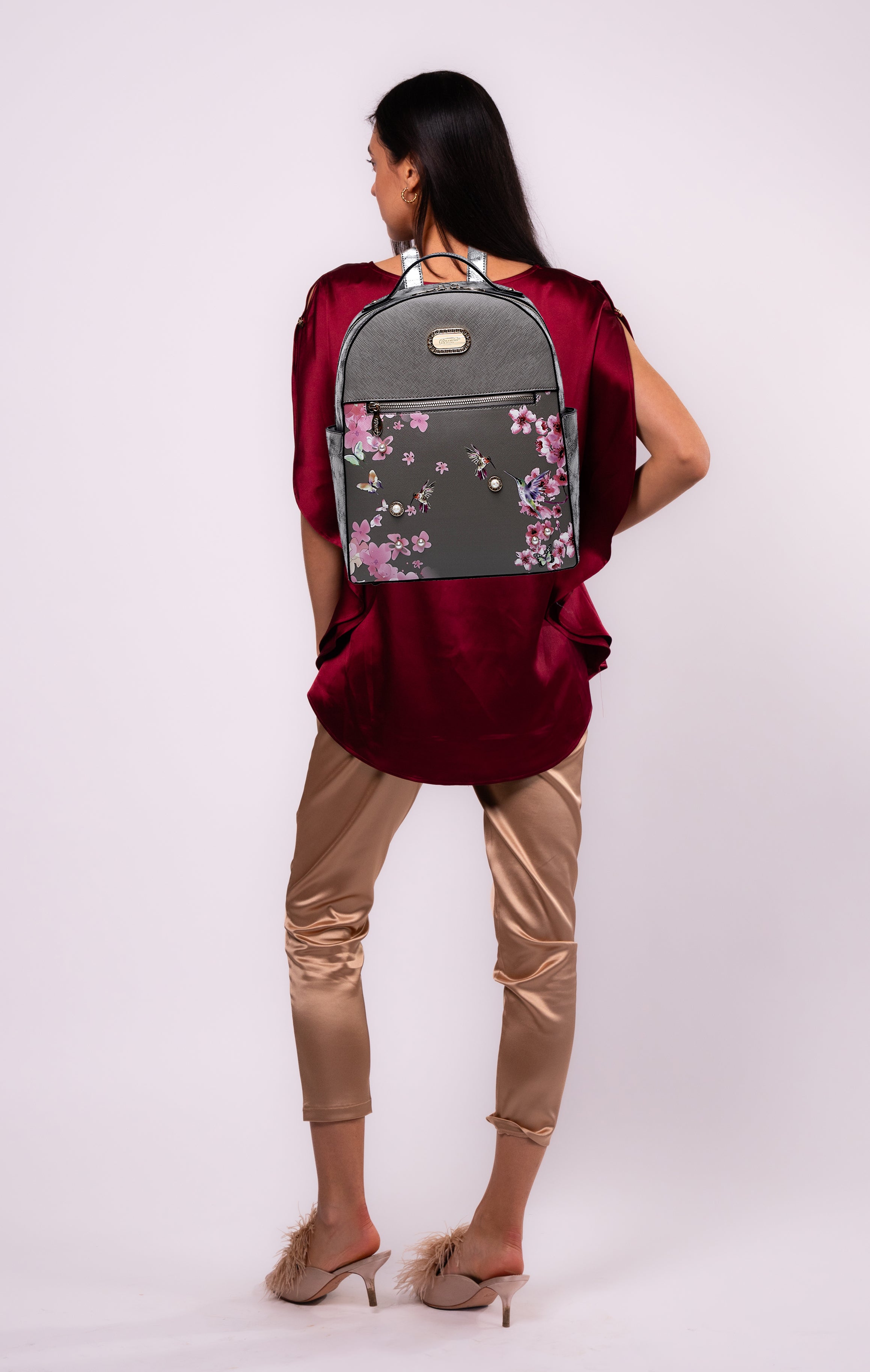 Brangio Italy Floral Hummingbird Backpack – Fashion Travel Backpack