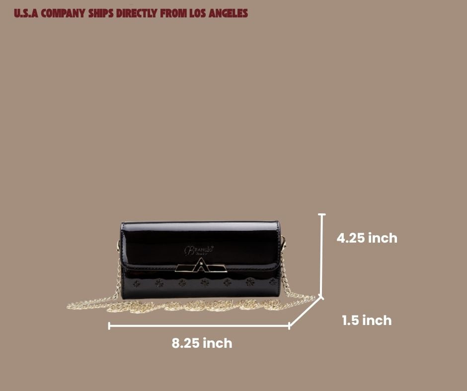 Brangio Italy Clutch Wallet – Elegant Chain Strap Crossbody Bag
