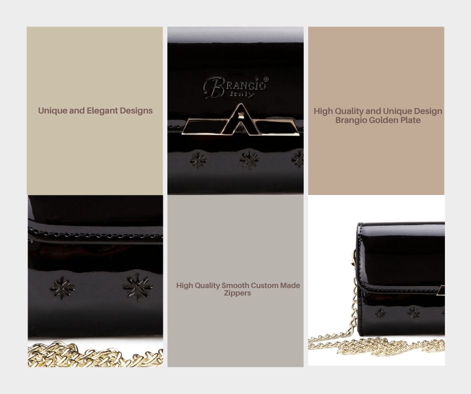 Brangio Italy Clutch Wallet – Elegant Chain Strap Crossbody Bag